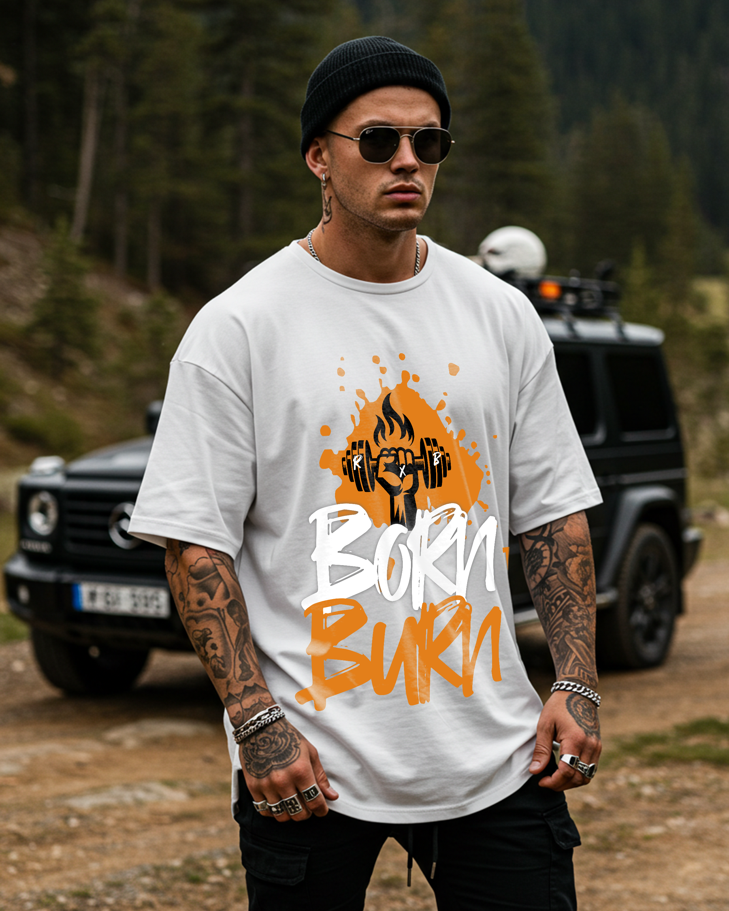 Born To Burn Oversized T-shirt - Mens