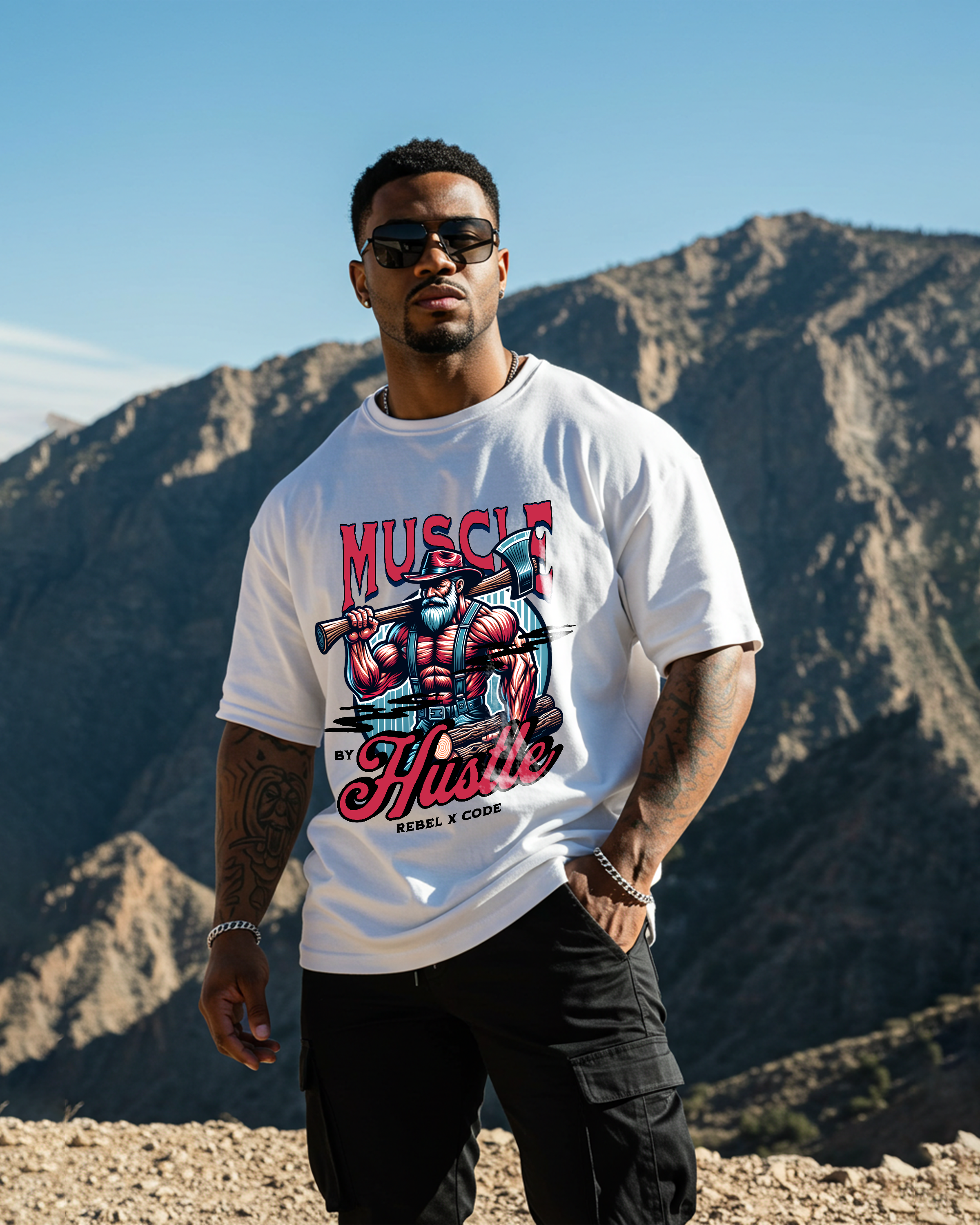 Muscle By Hustle Oversized T-shirt - Mens