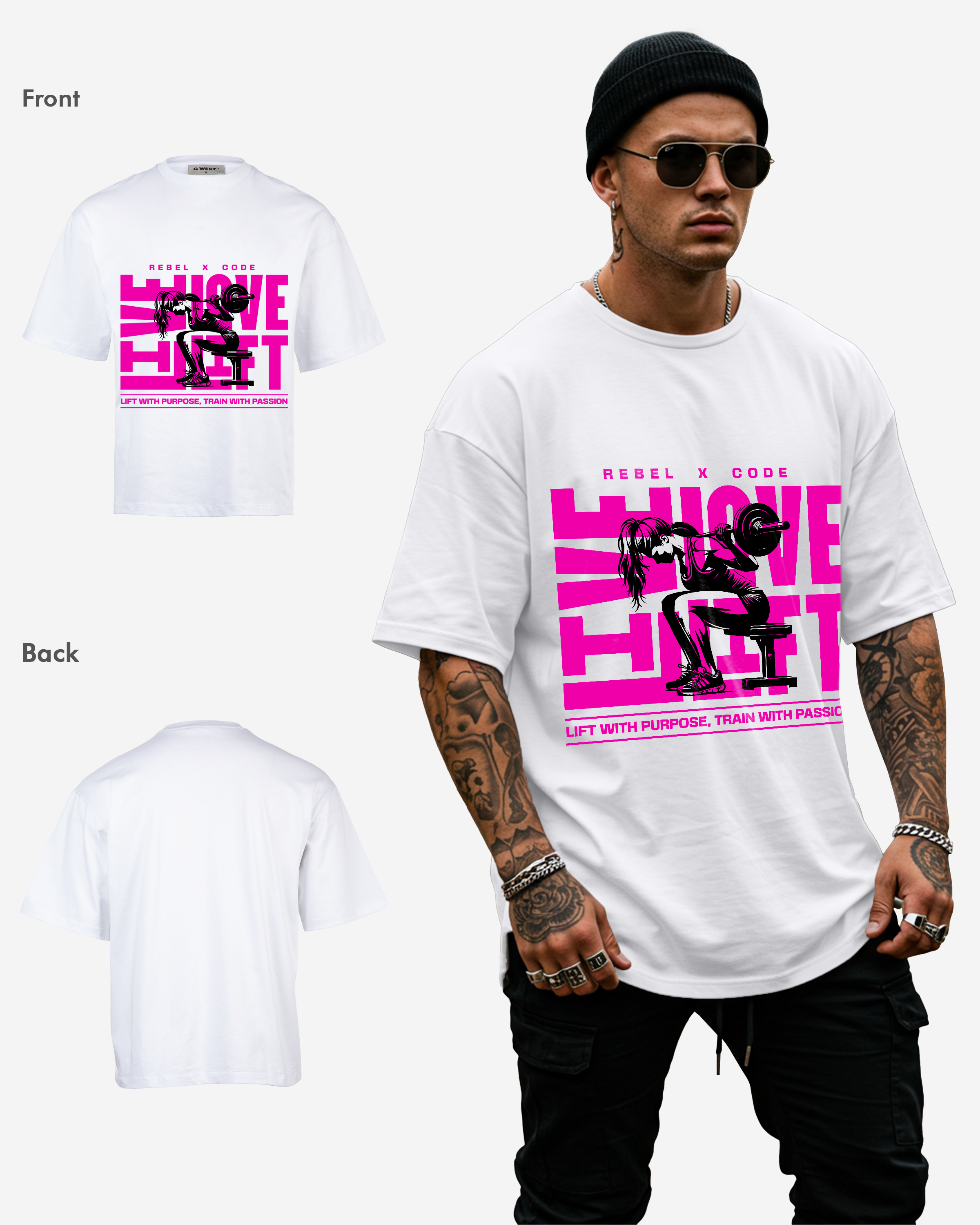 Live Love Lift Oversized T-shirt - Mens
