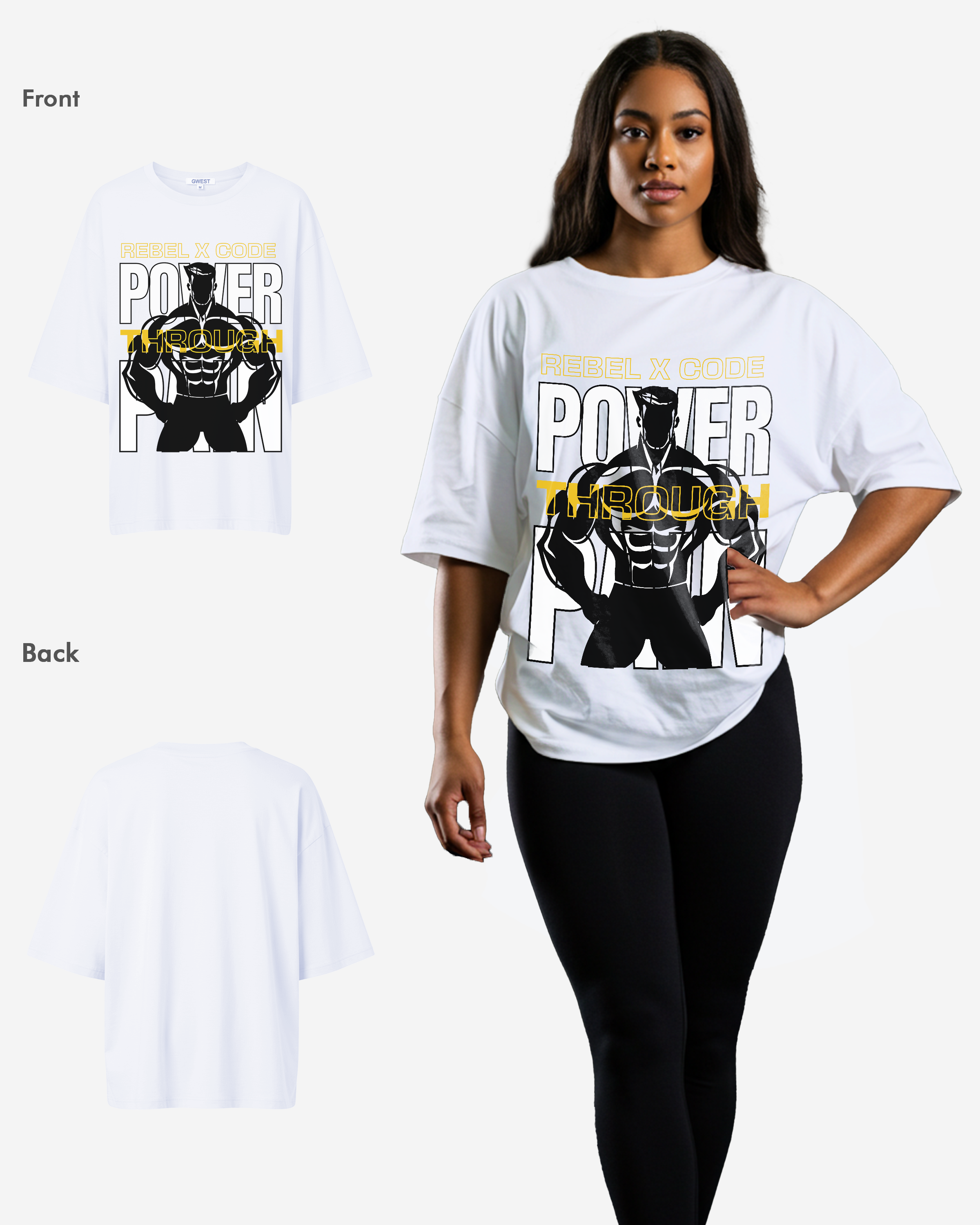 Power Through Pain Oversized T-shirt - Womens
