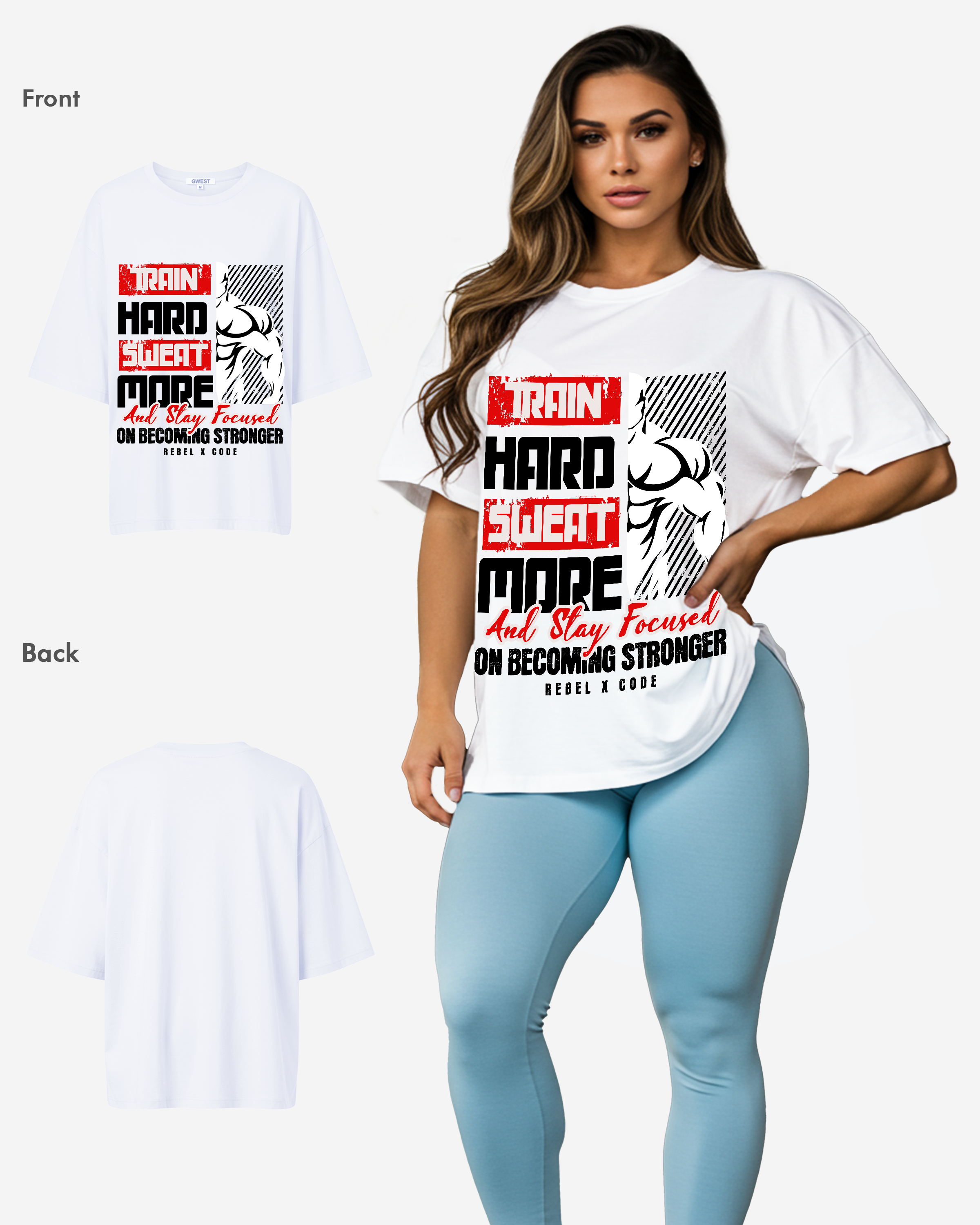 Train Hard And Stay Focused Oversized T-shirt - Womens
