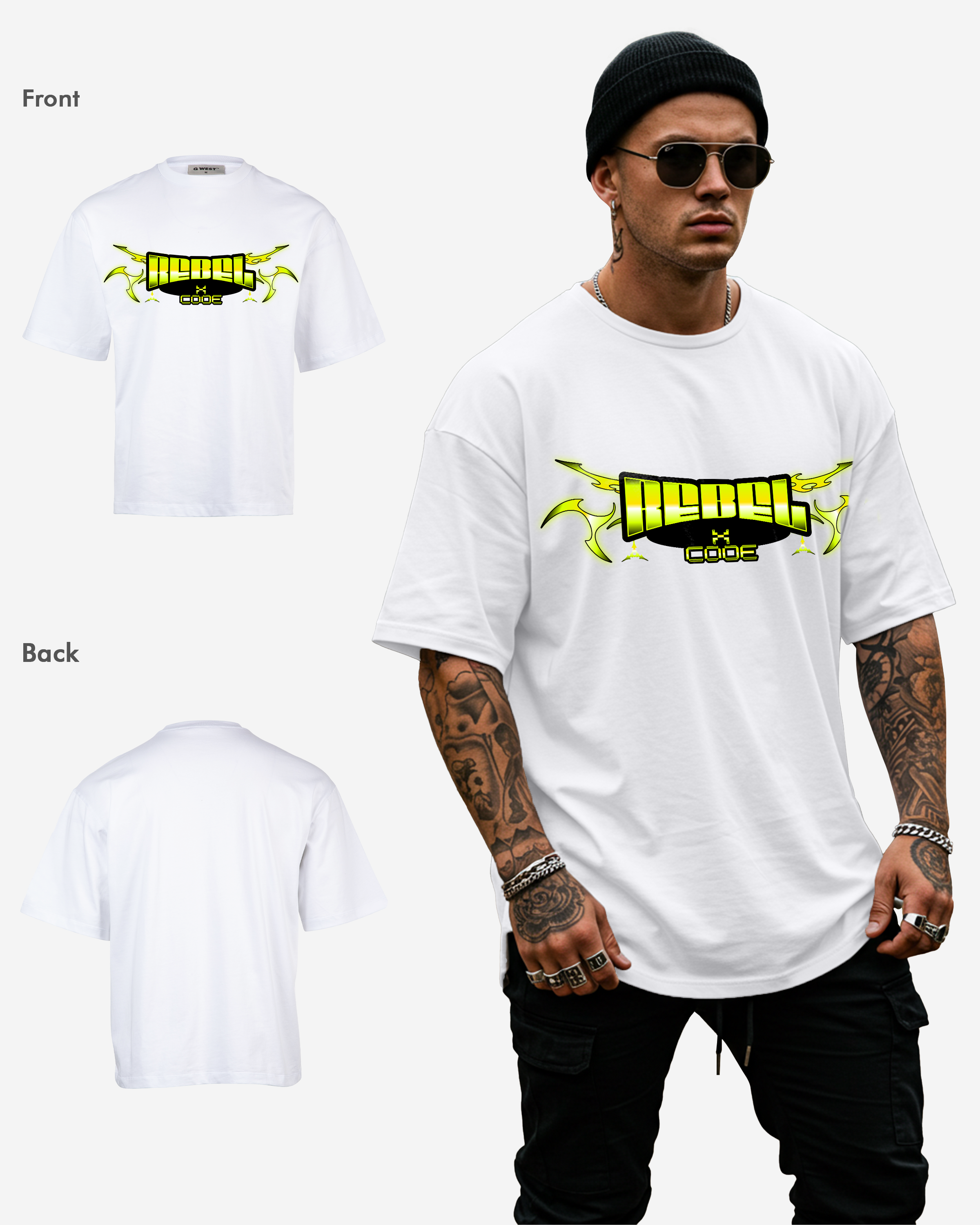 Tribal Chrome Oversized T-shirt - Mens
