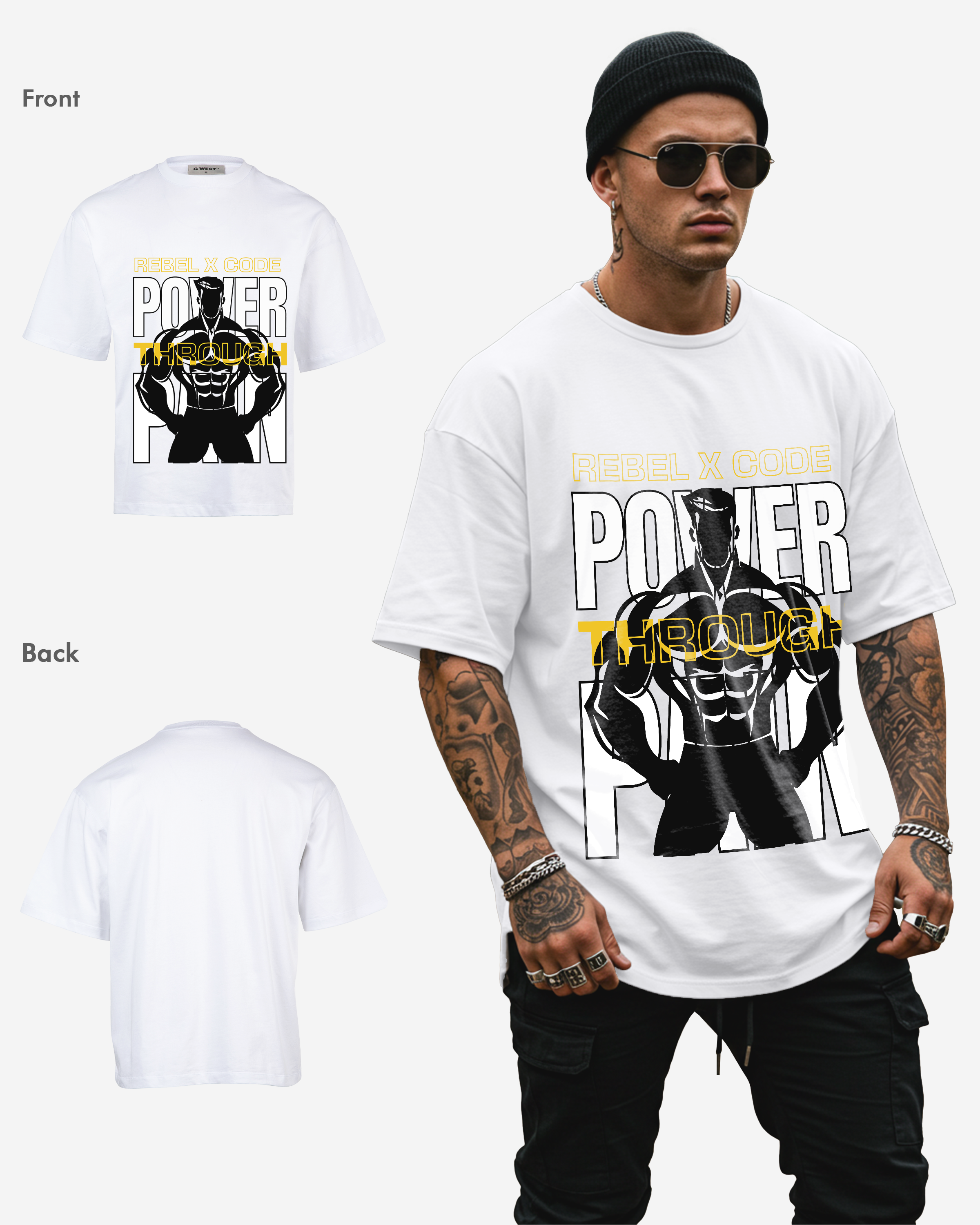 Power Through Pain Oversized T-shirt - Mens