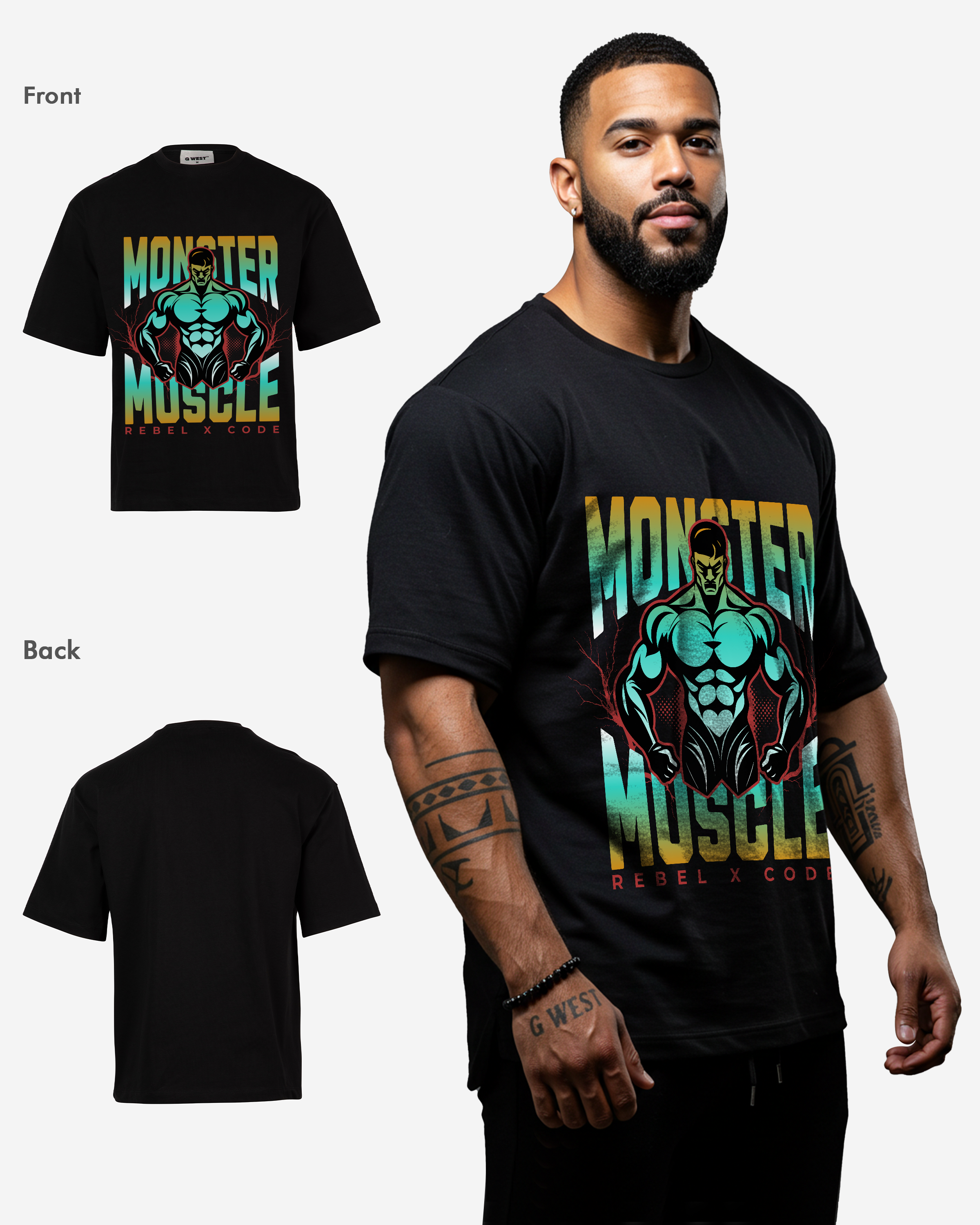Monster Muscle Oversized T-shirt - Mens