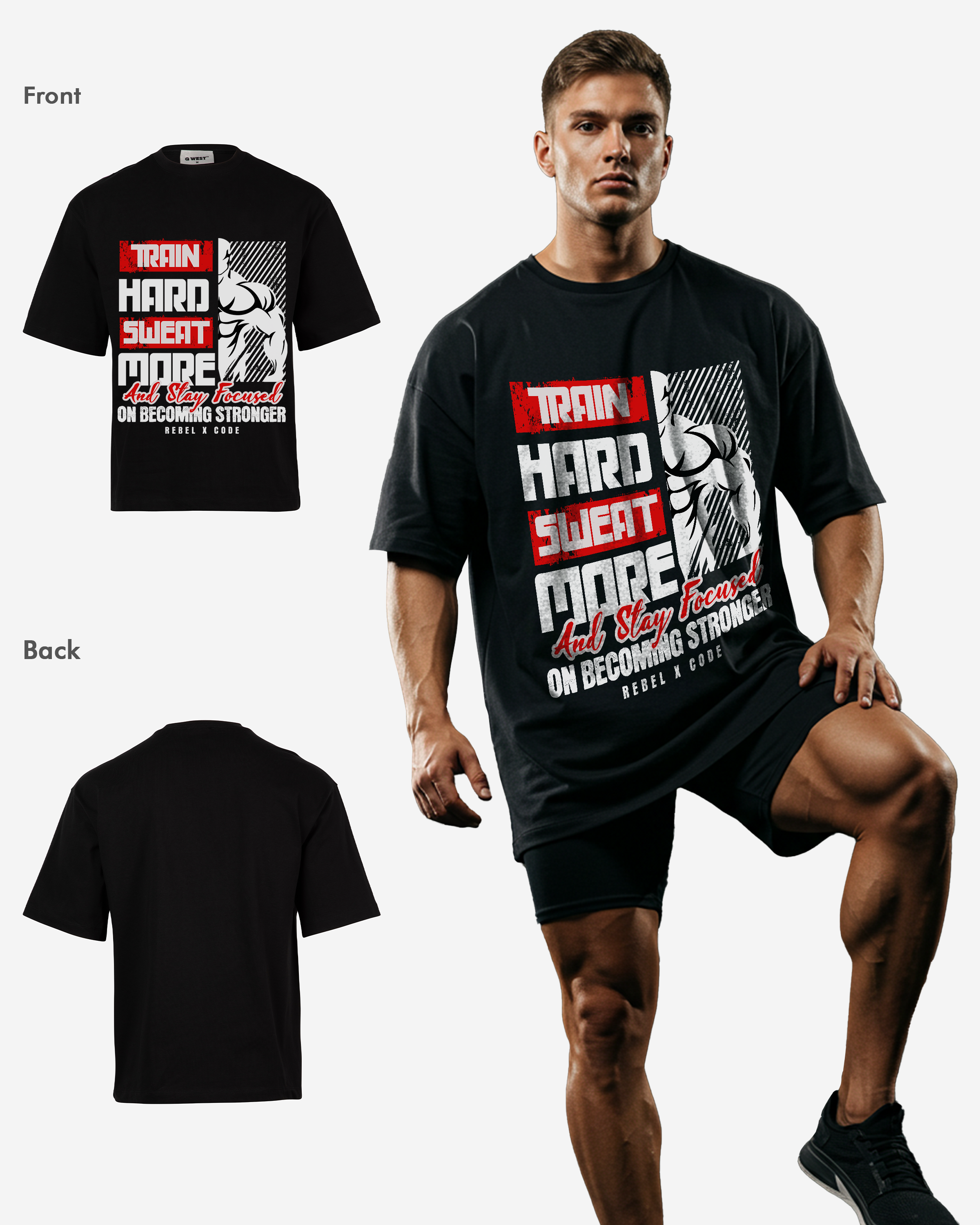 Train Hard And Stay Focused Oversized T-shirt - Mens