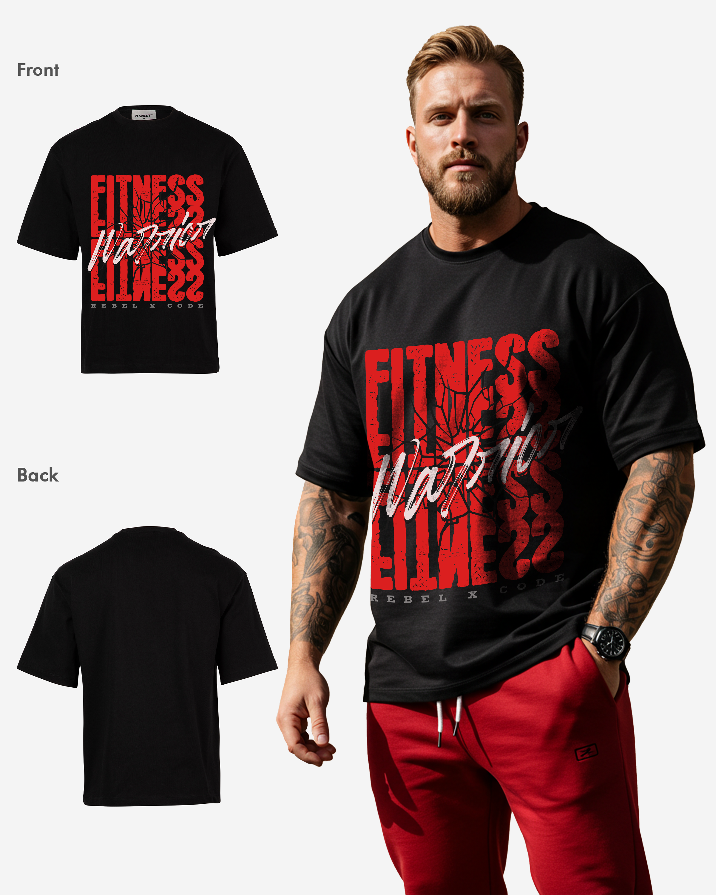 Fitness Warrior Oversized T-shirt - Mens