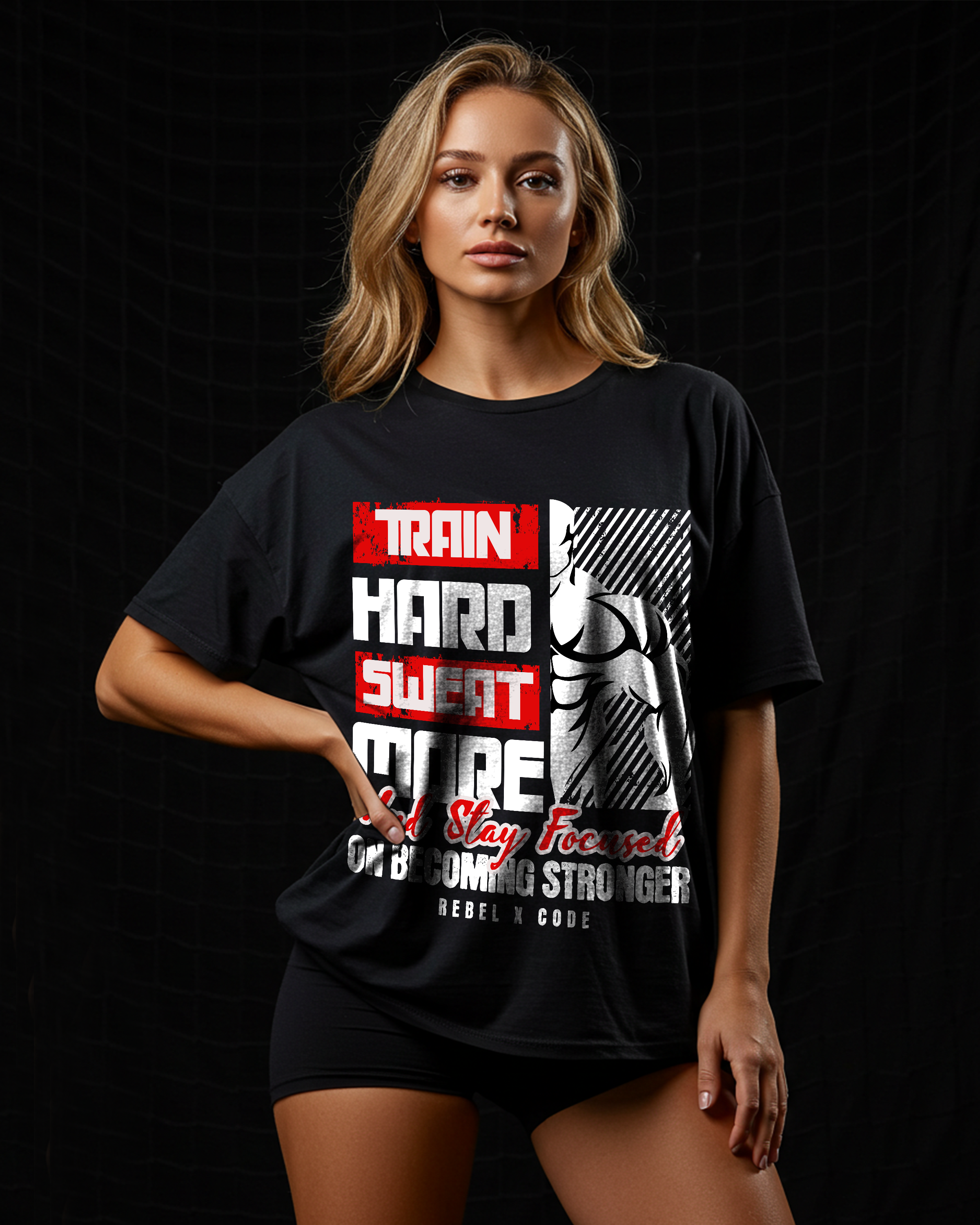 Train Hard And Stay Focused Oversized T-shirt - Womens