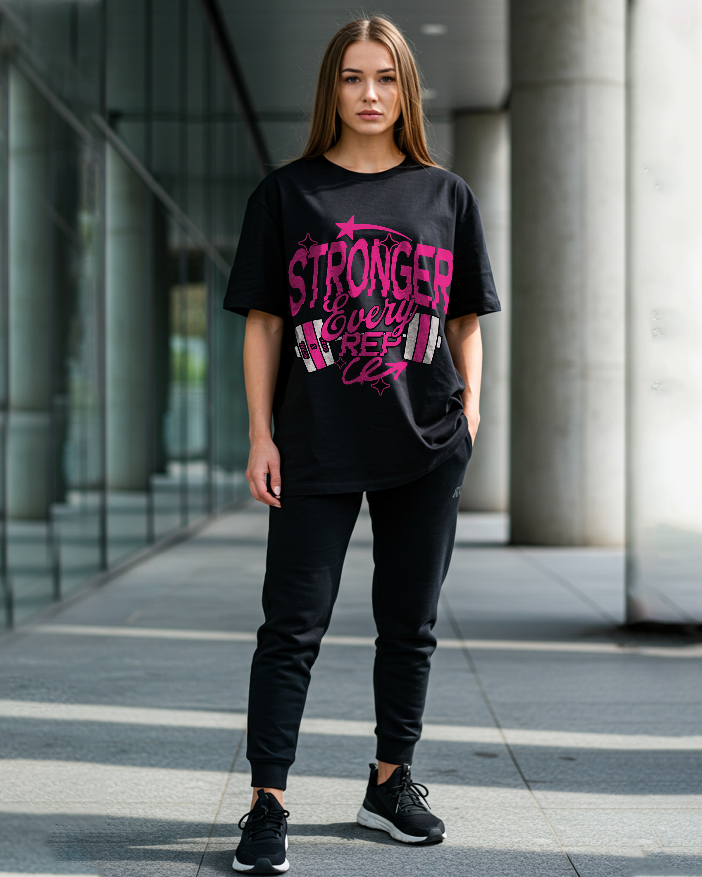Stronger Every Rep Oversized T-shirt - Womens