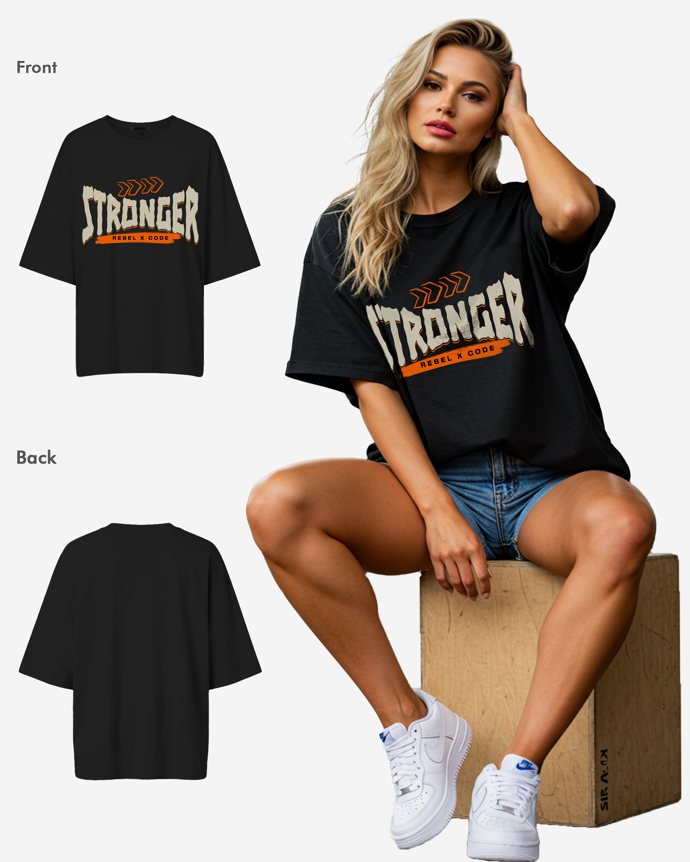 Stronger With Every Step Oversized T-shirt - Womens