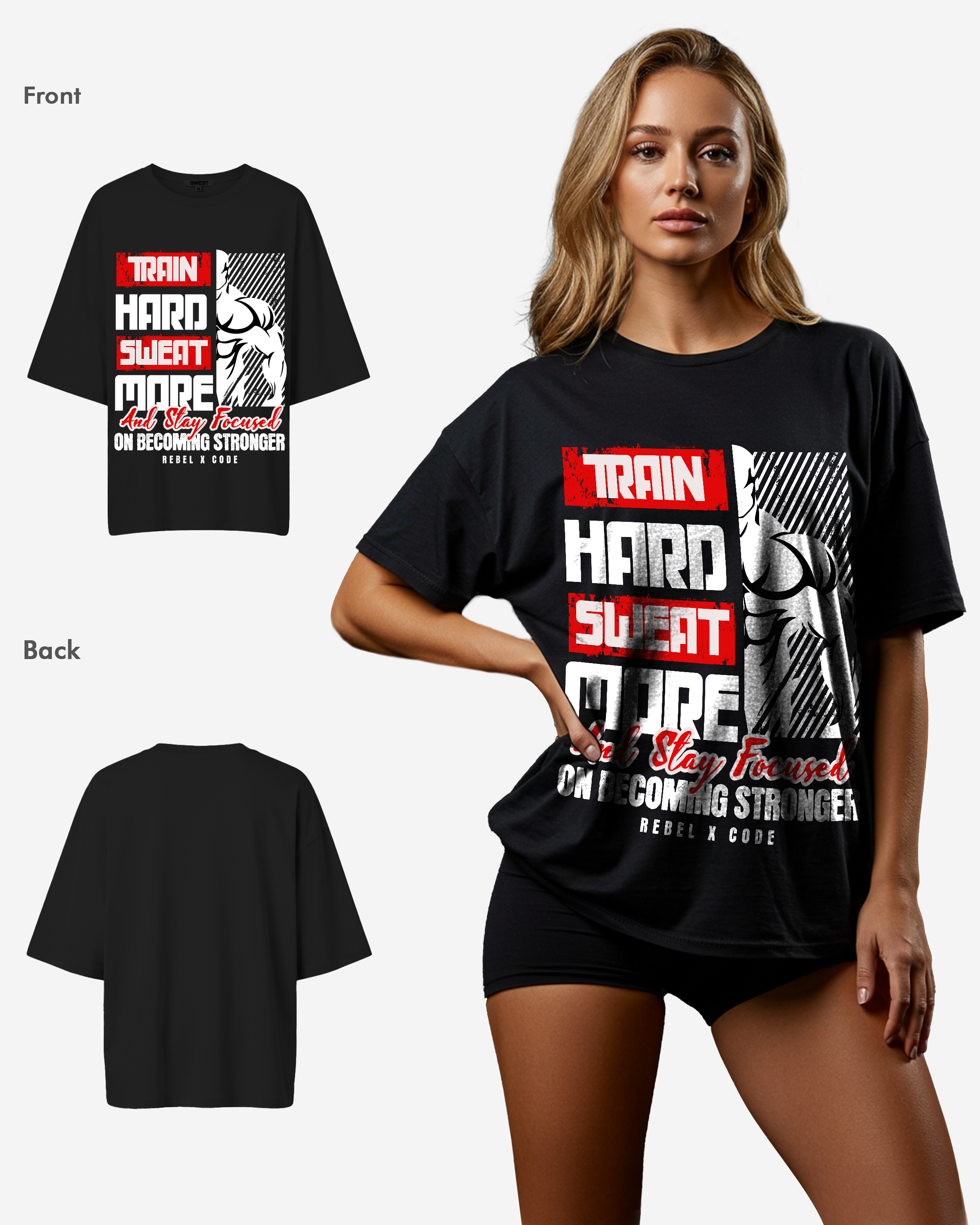 Train Hard And Stay Focused Oversized T-shirt - Womens