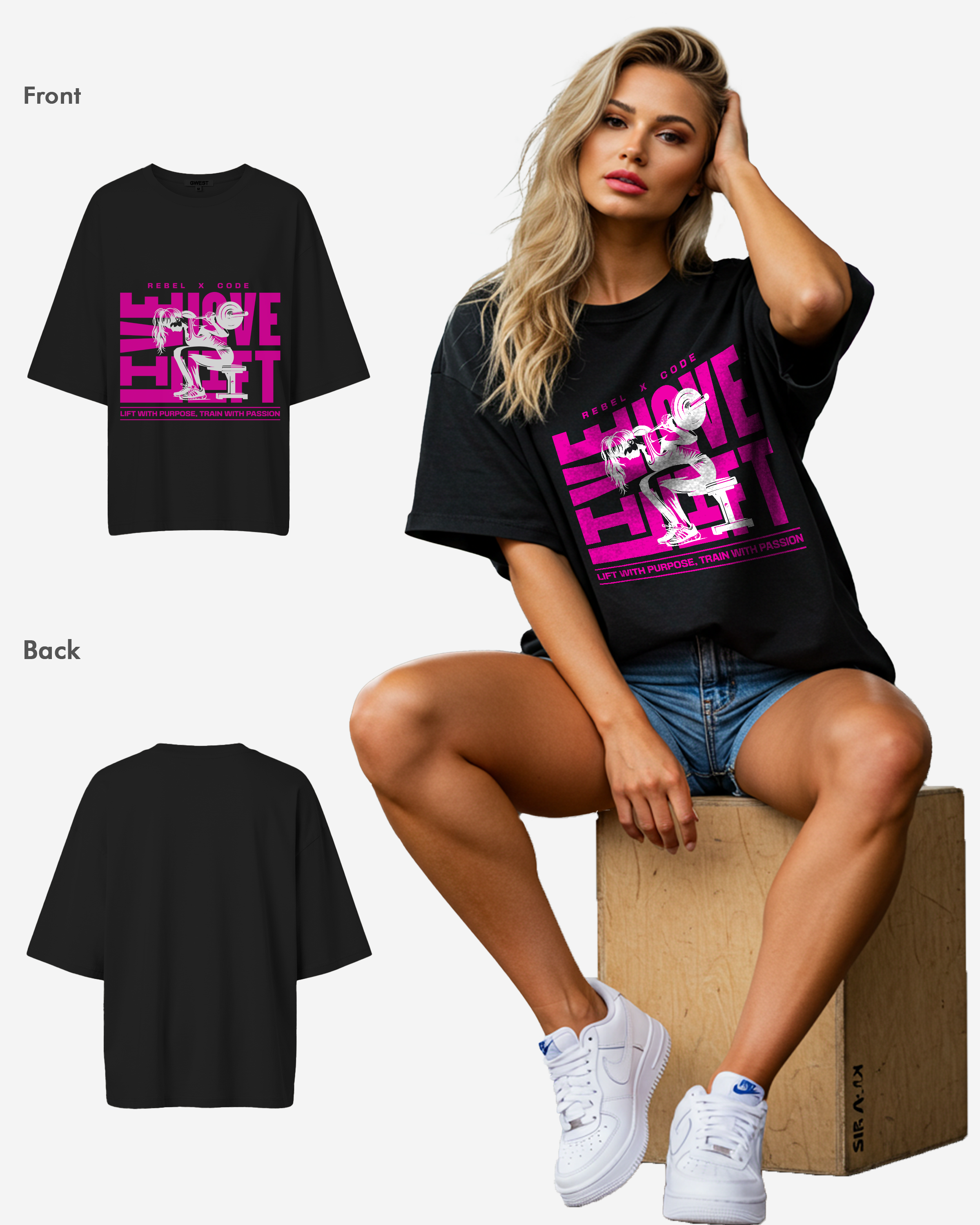 Live Love Lift Oversized T-shirt - Womens