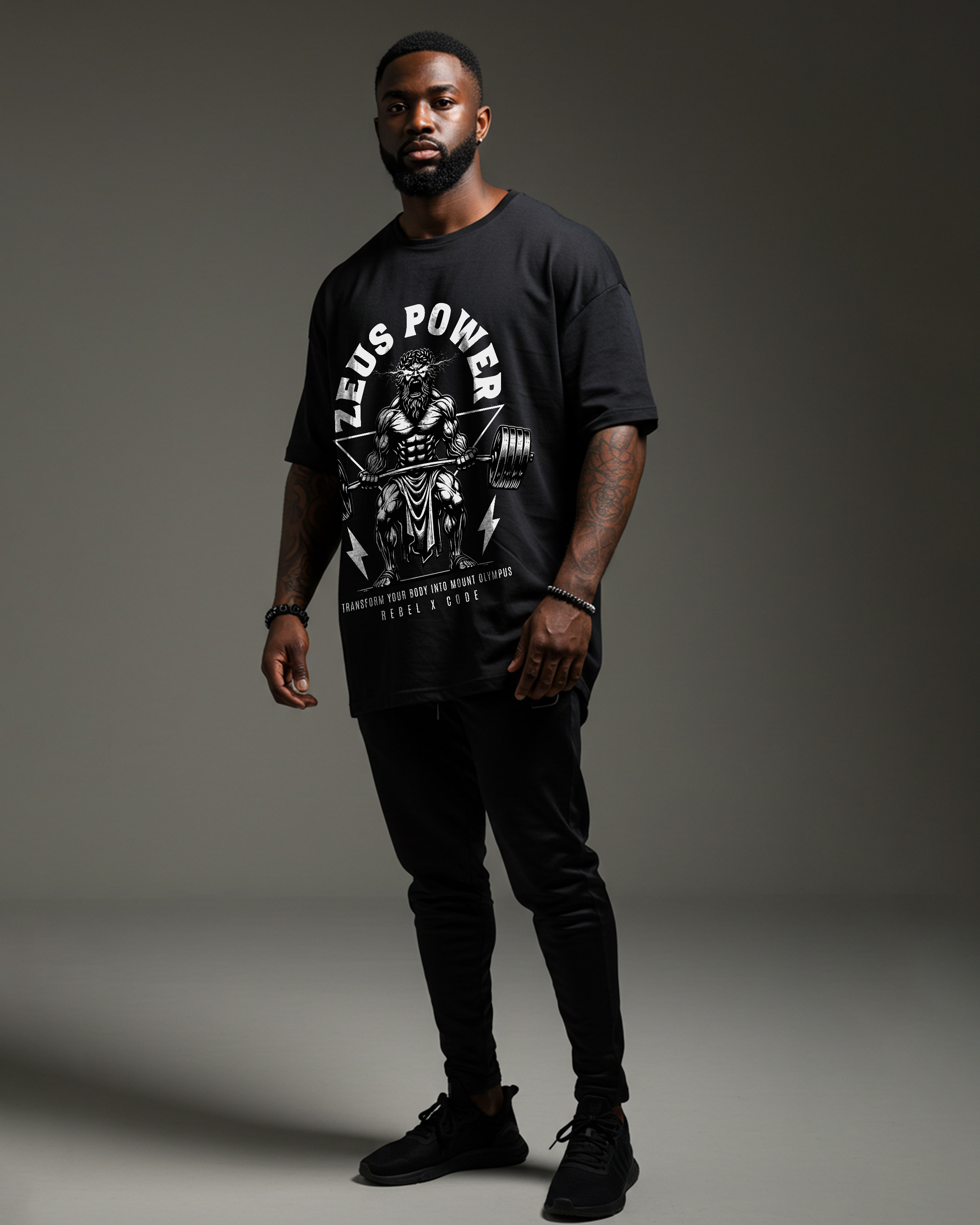 Zeus Lifts Barbell Weights Oversized T-shirt - Mens