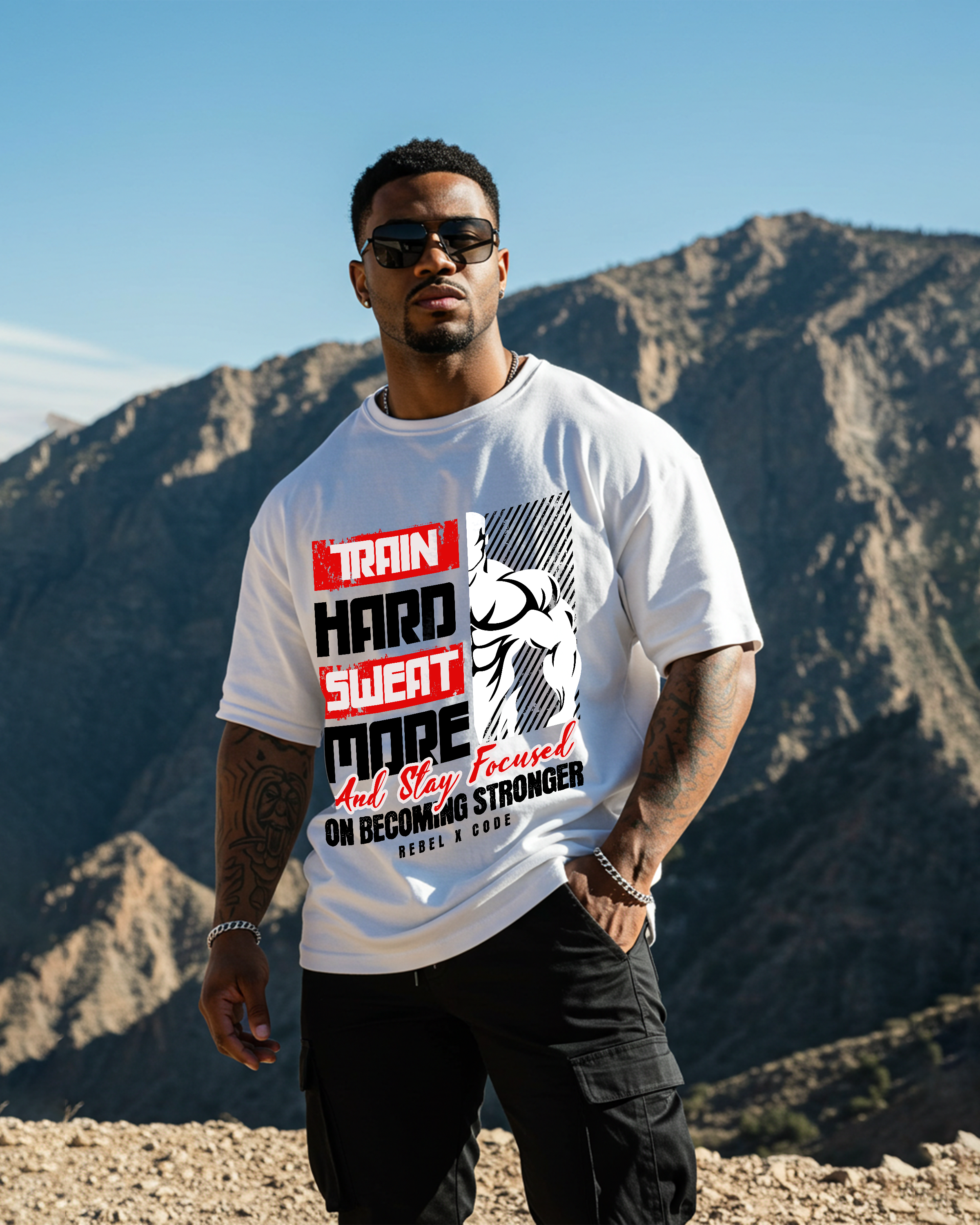 Train Hard And Stay Focused Oversized T-shirt - Mens