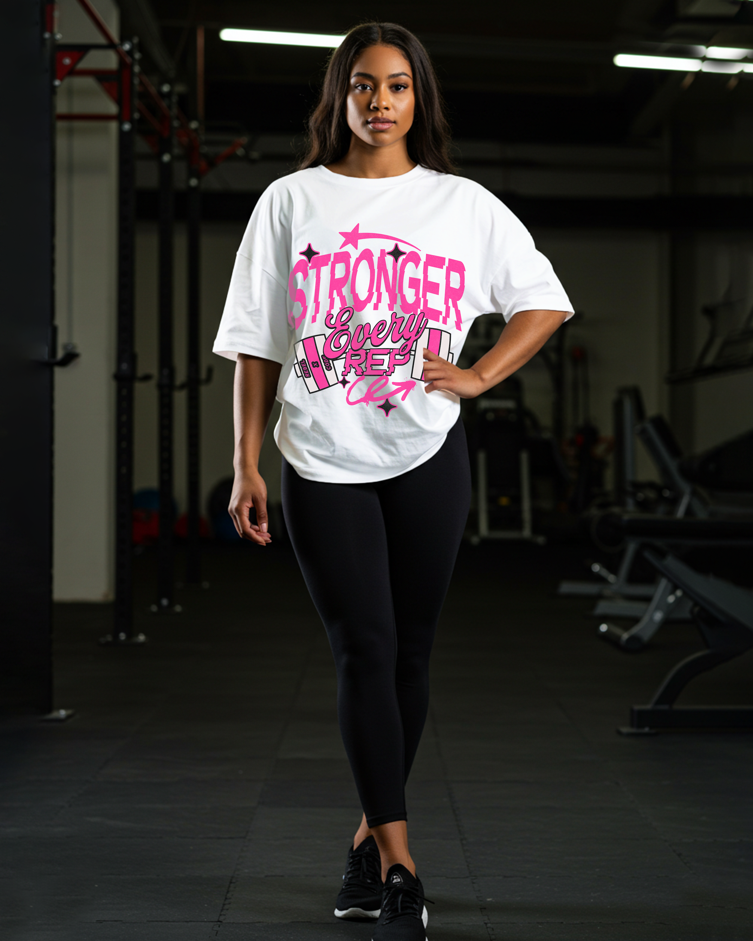 Stronger Every Rep Oversized T-shirt - Womens