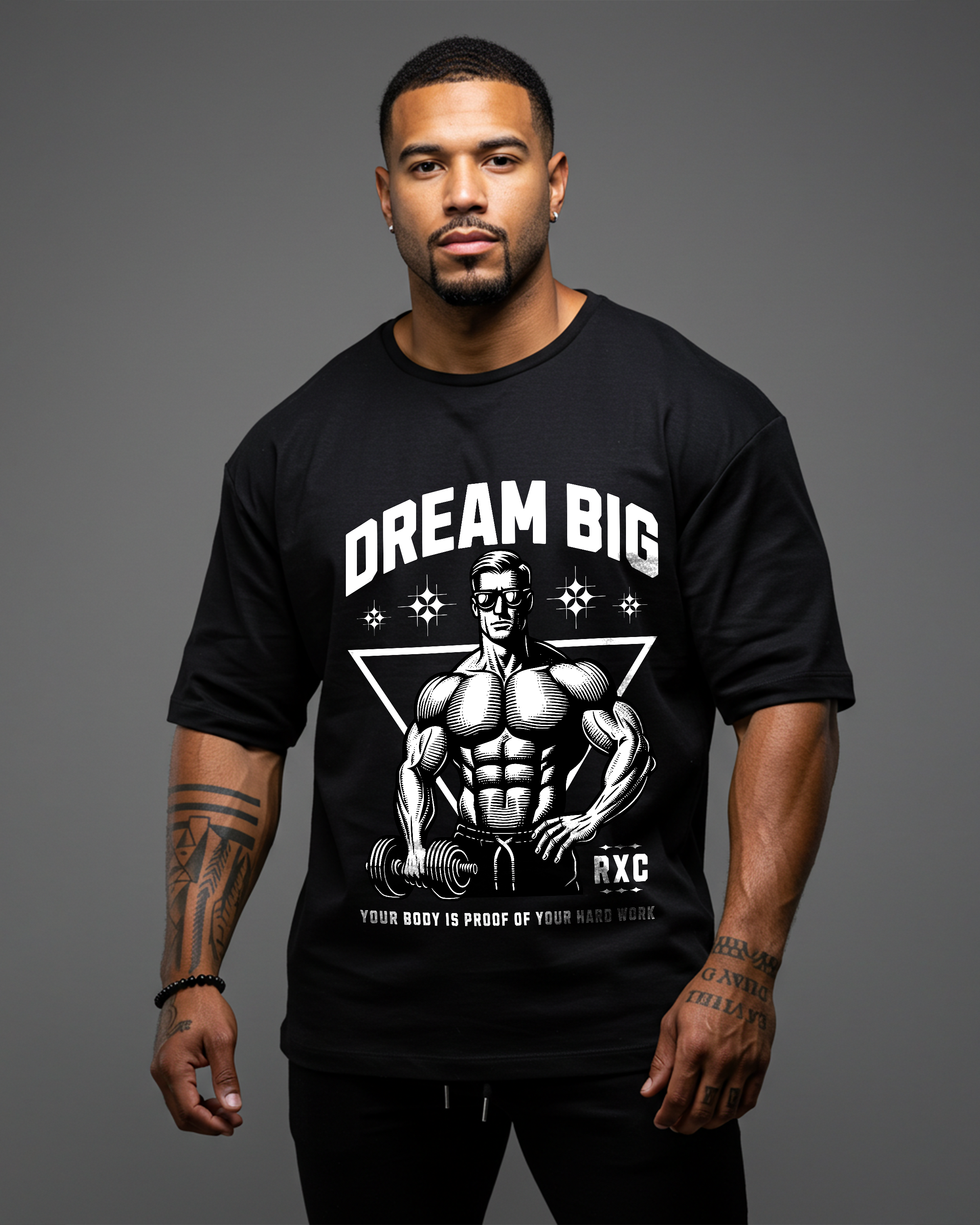 Bodybuilding Gym Big Dream Oversized T-shirt - Mens