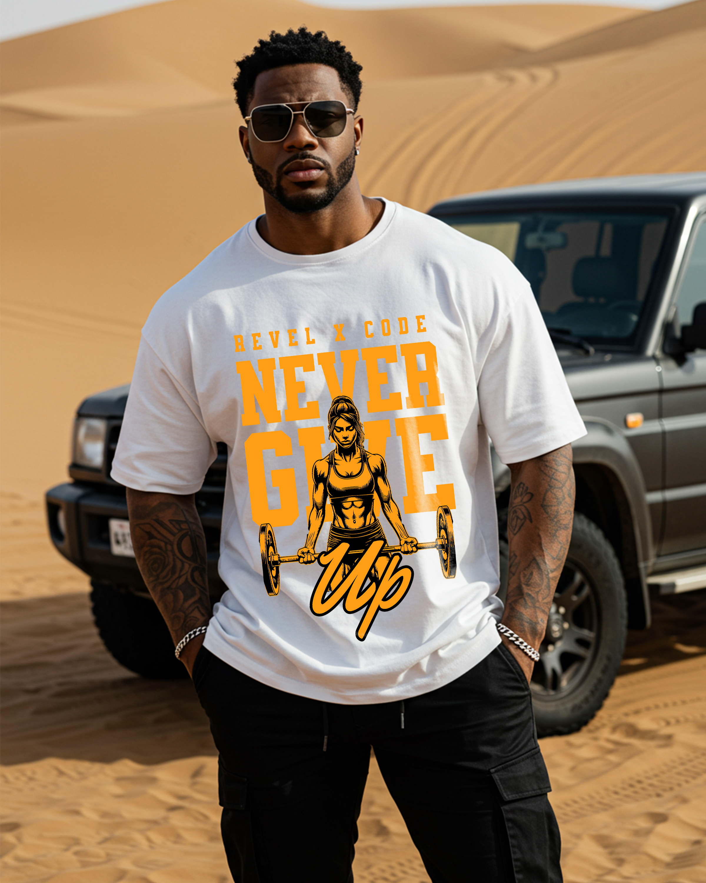 Never Give Up Oversized T-shirt - Mens