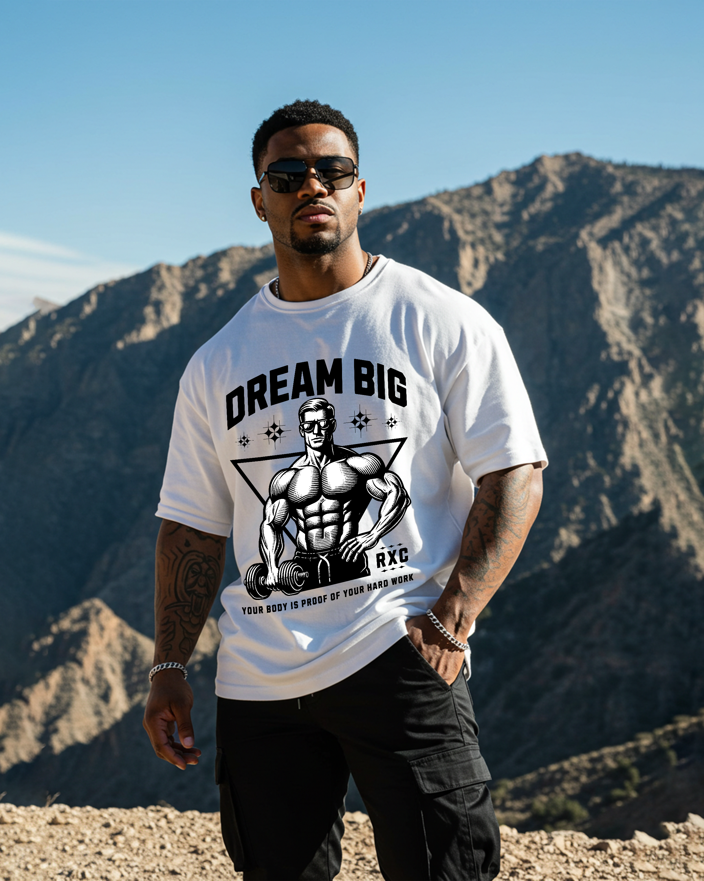 Bodybuilding Gym Big Dream Oversized T-shirt - Mens