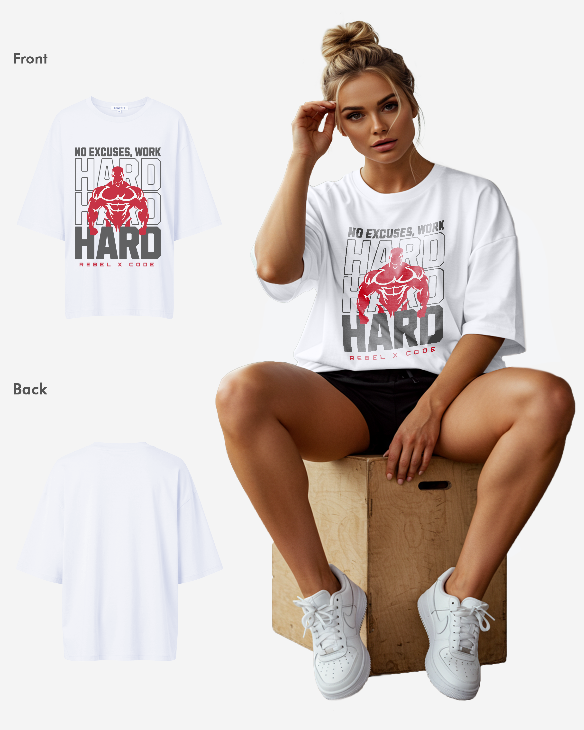 Make Your Body Hard Oversized T-shirt - Womens