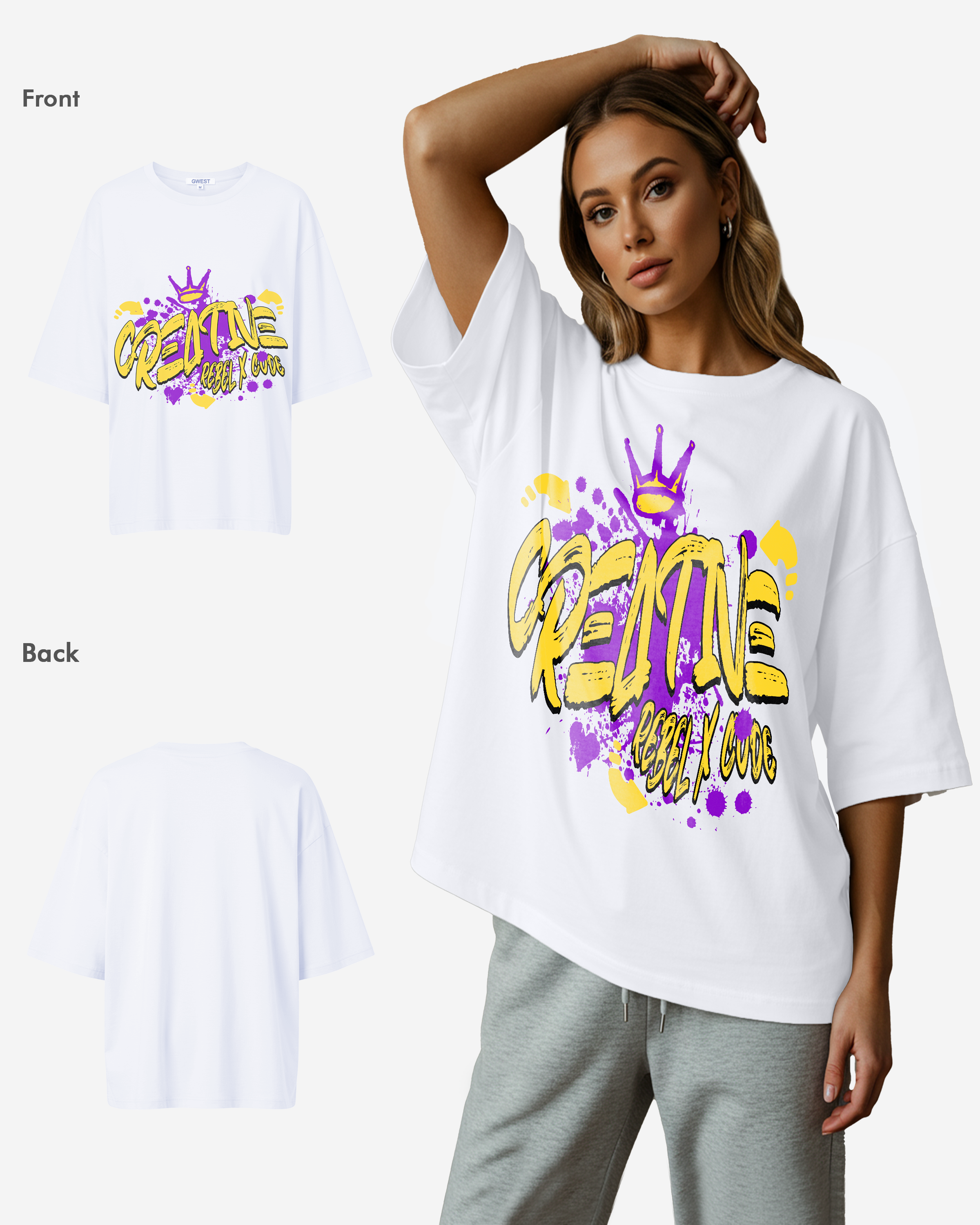 Creative People Oversized T-shirt - Womens
