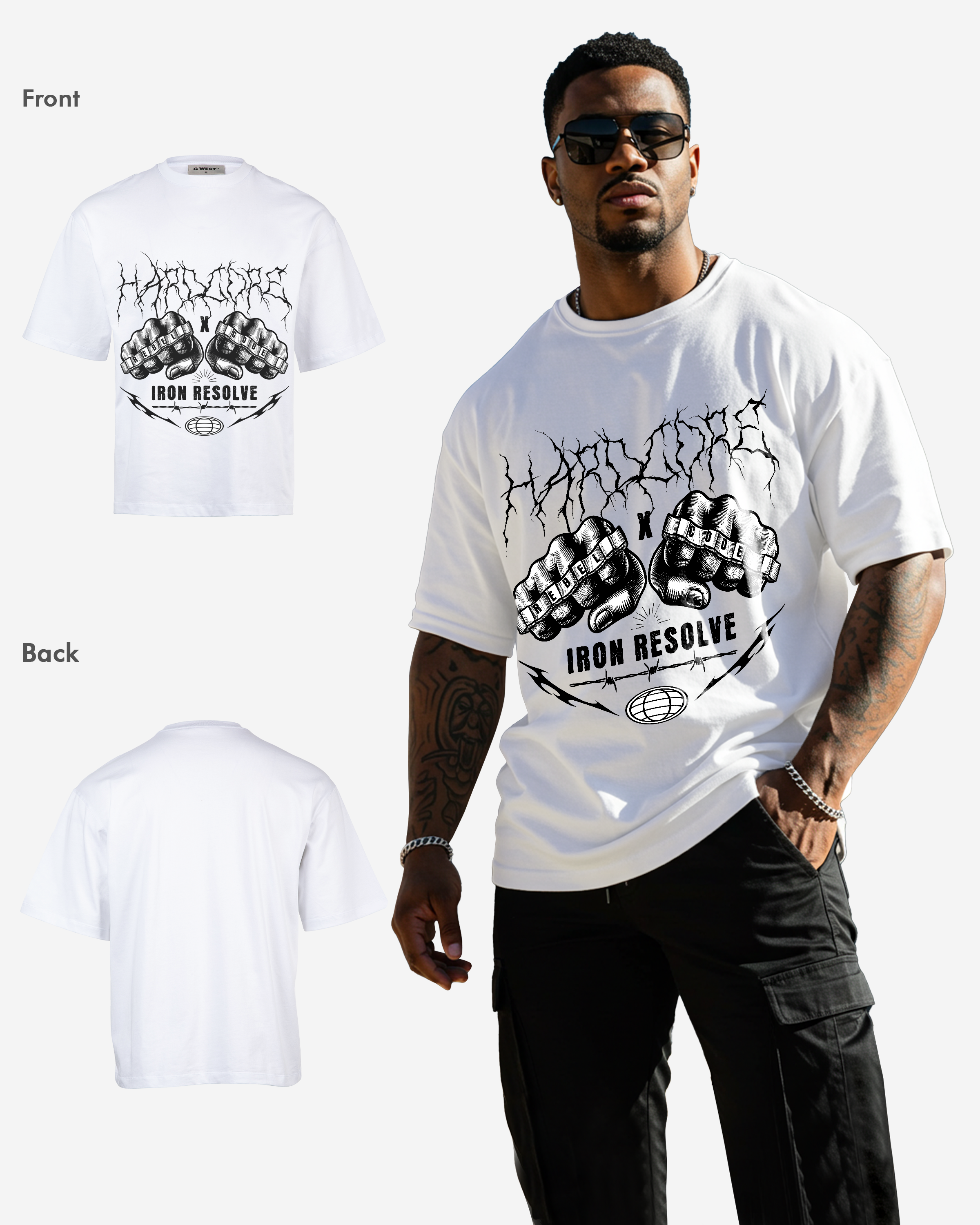 Hand knuckle Oversized T-shirt - Mens