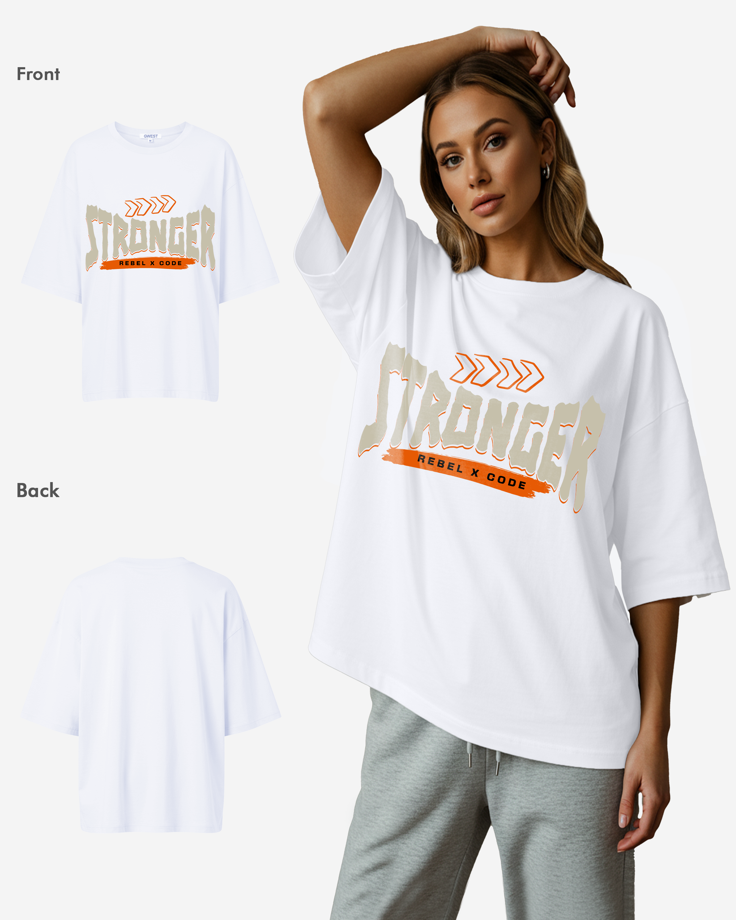 Stronger With Every Step Oversized T-shirt - Womens