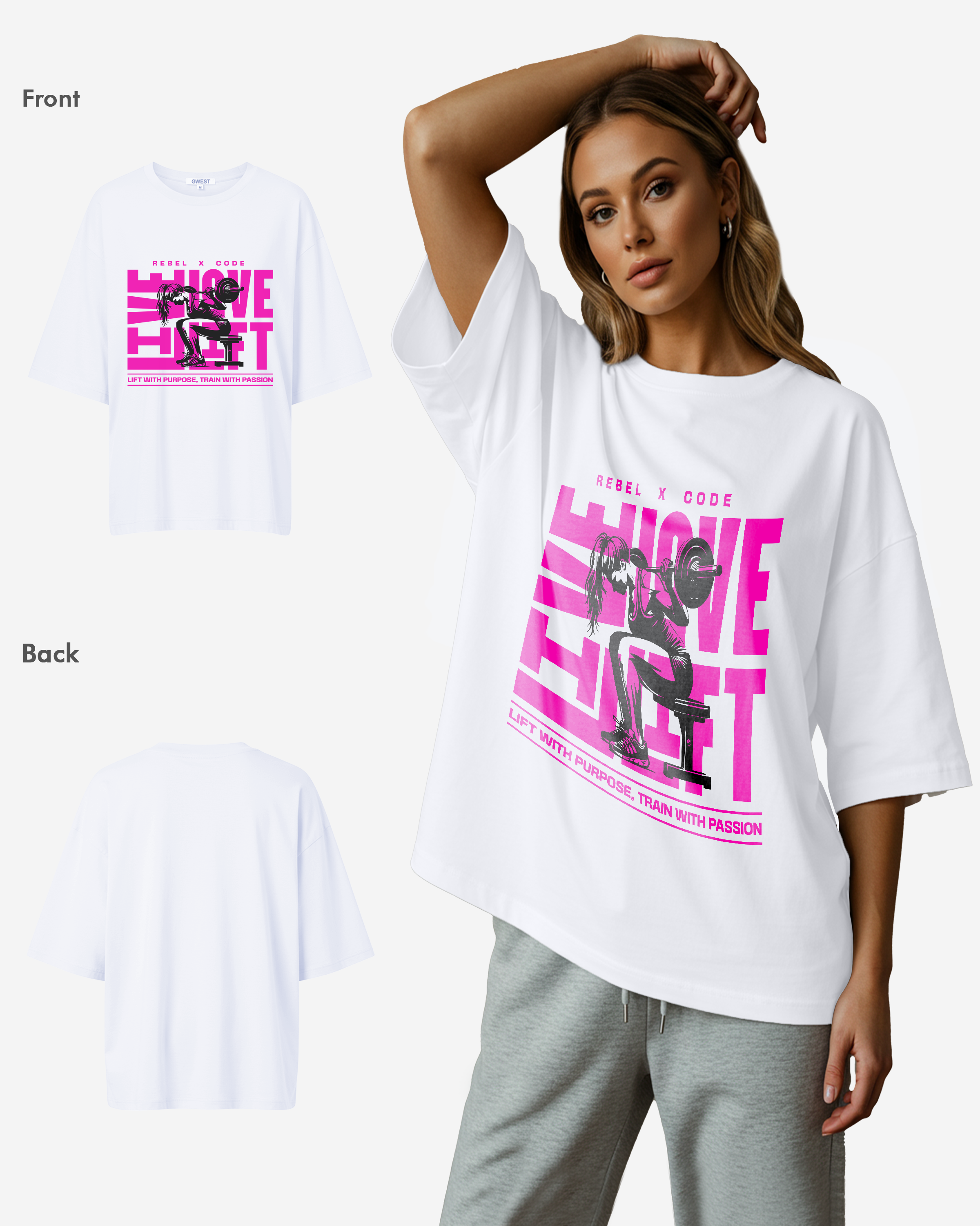Live Love Lift Oversized T-shirt - Womens
