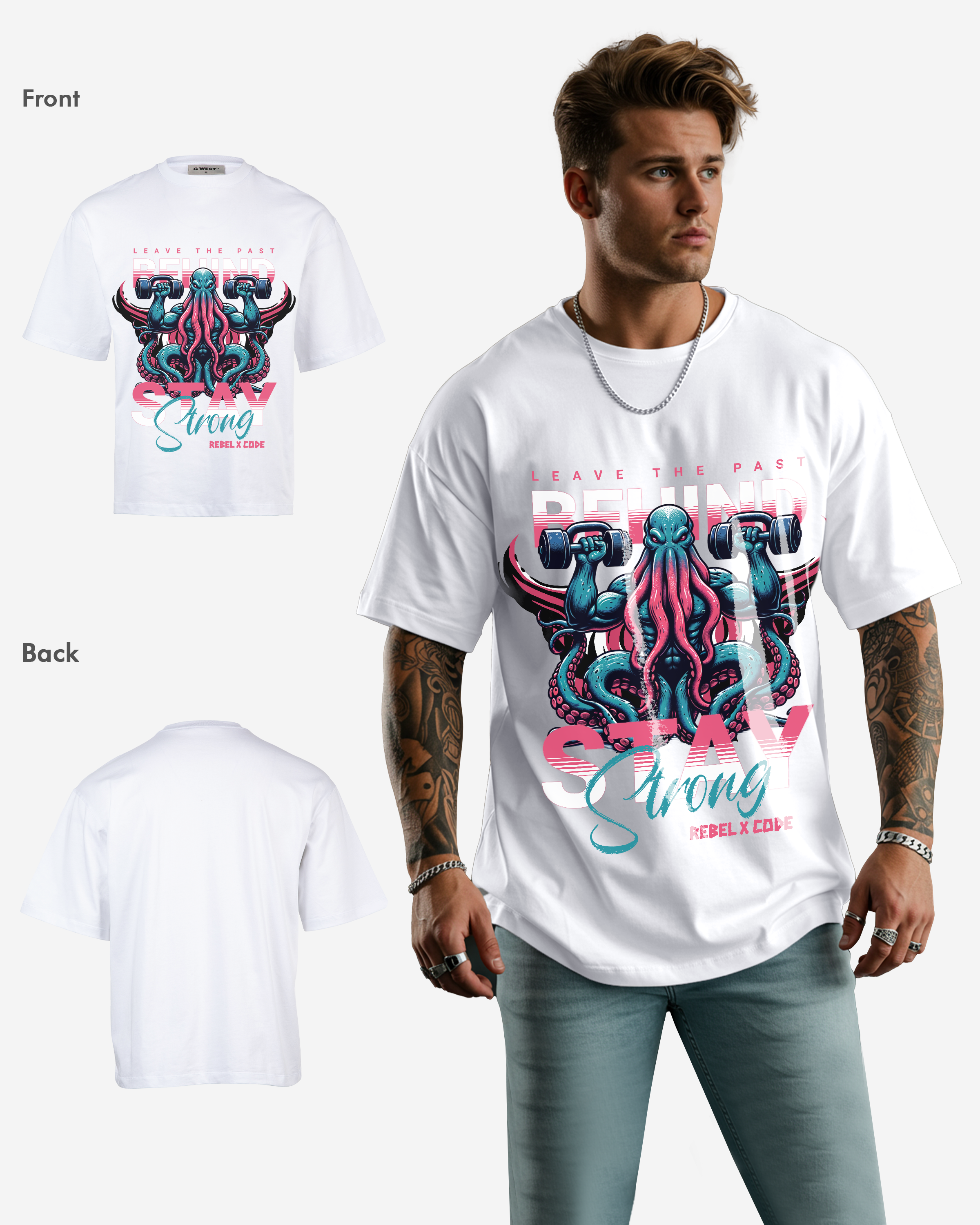 Leave The Past Behind Stay Strong Oversized T-shirt - Mens