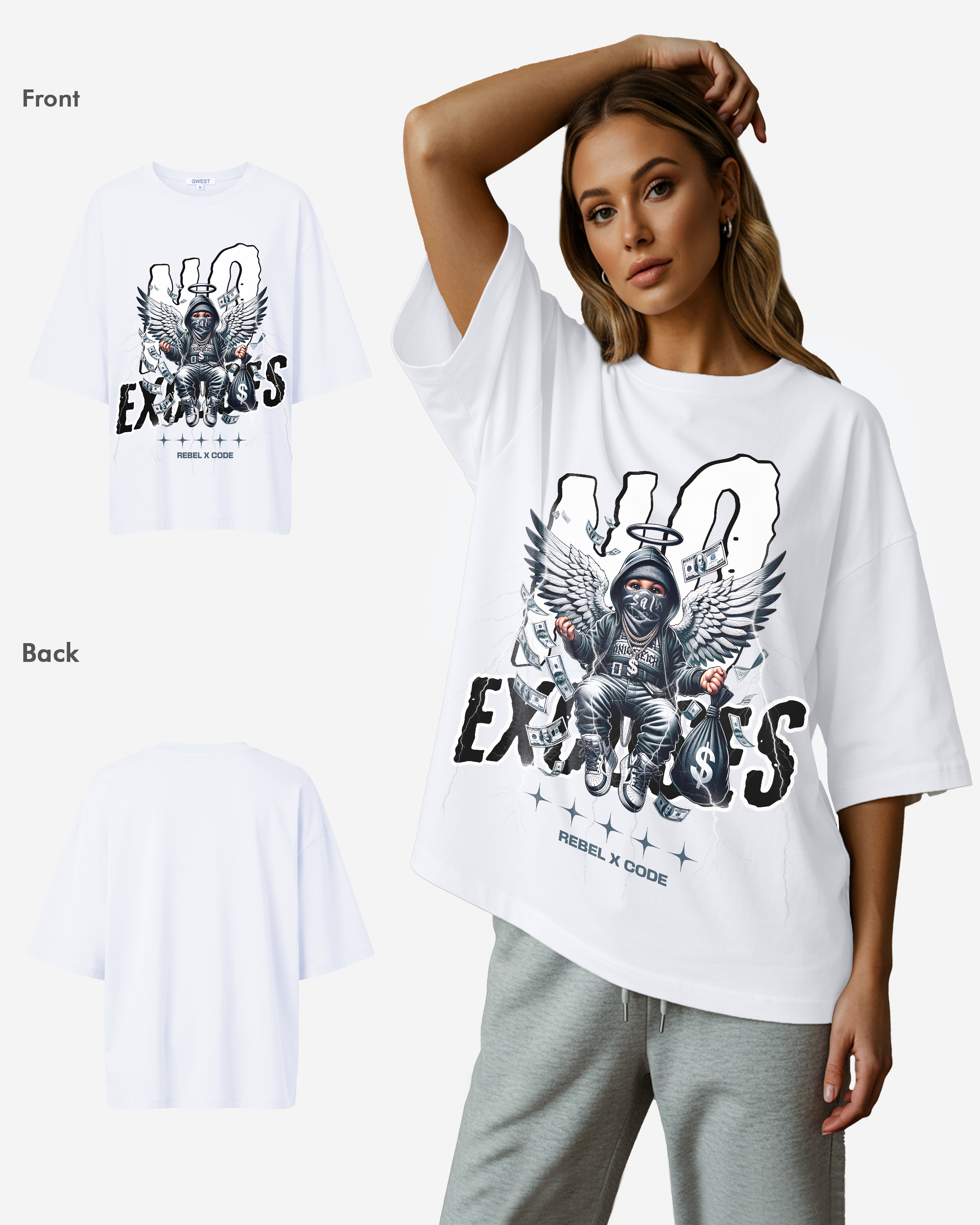 No Excuses Oversized T-shirt - Womens