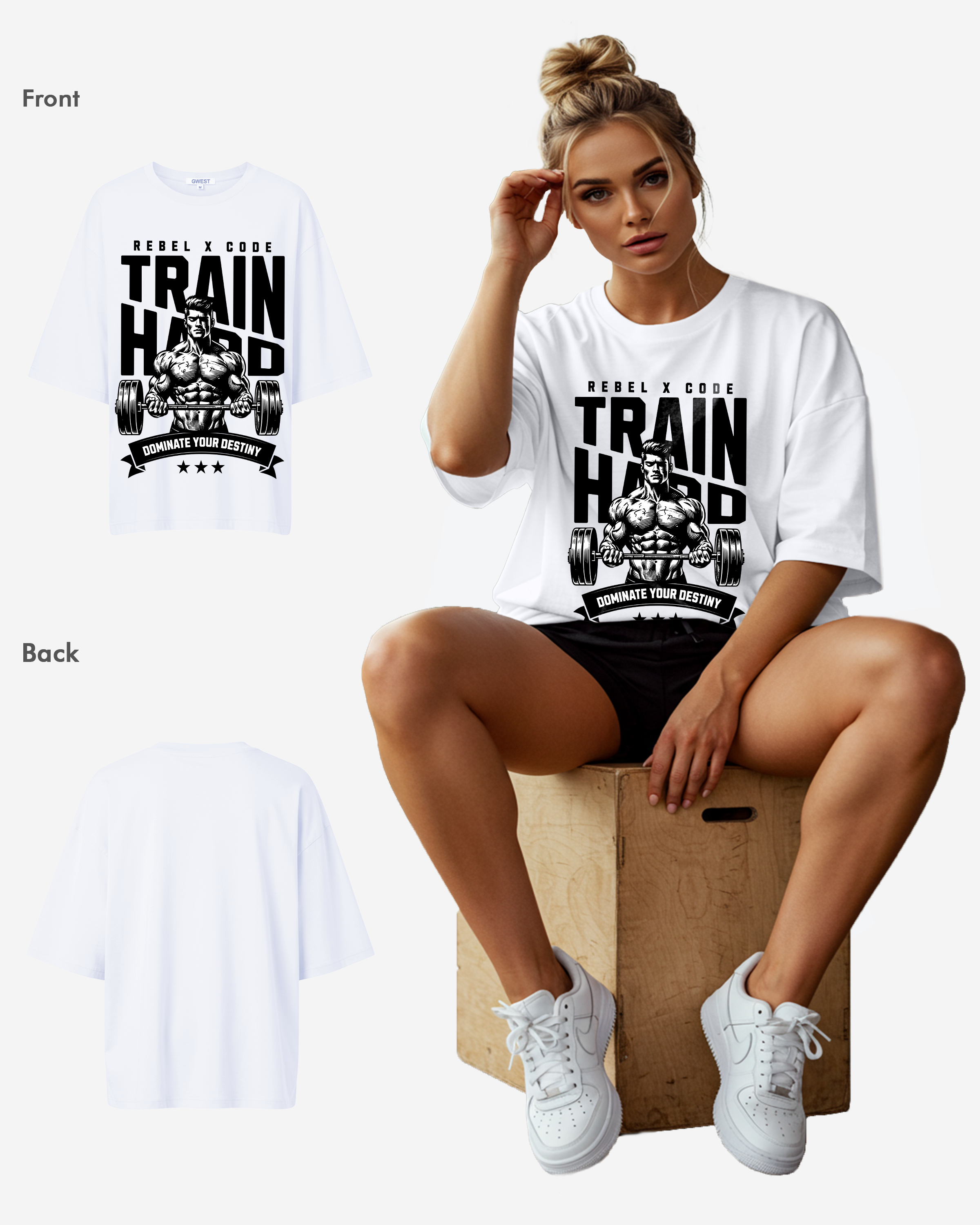 Train Hard Oversized T-shirt - Womens