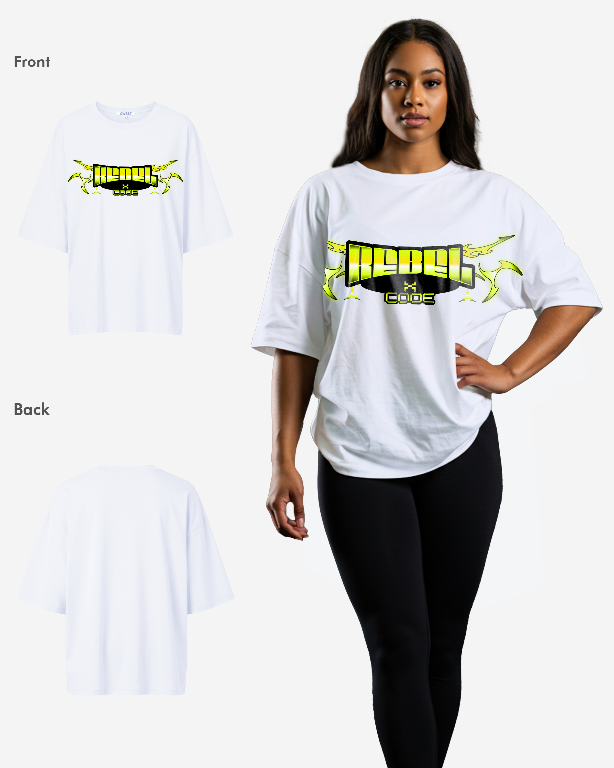 Tribal Chrome Oversized T-shirt - Womens