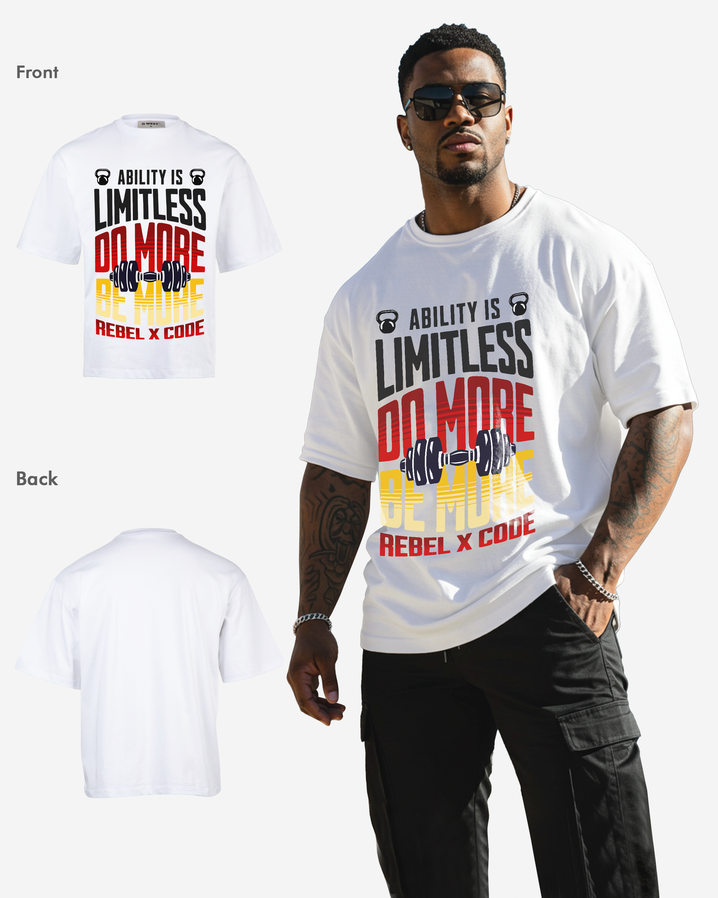 Workout Gym Fitness Oversized T-shirt - Mens