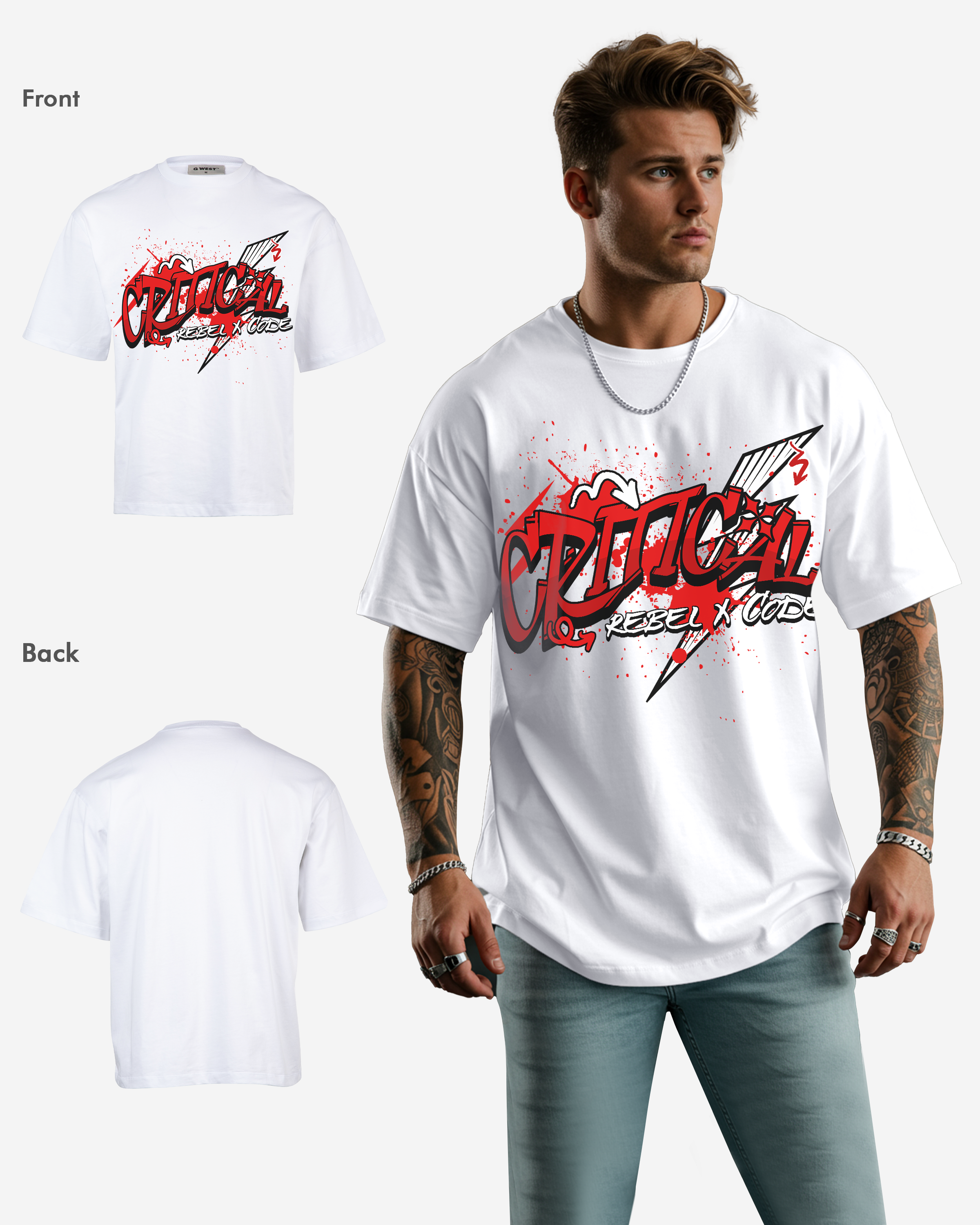 Critical Damage Oversized T-shirt - Mens