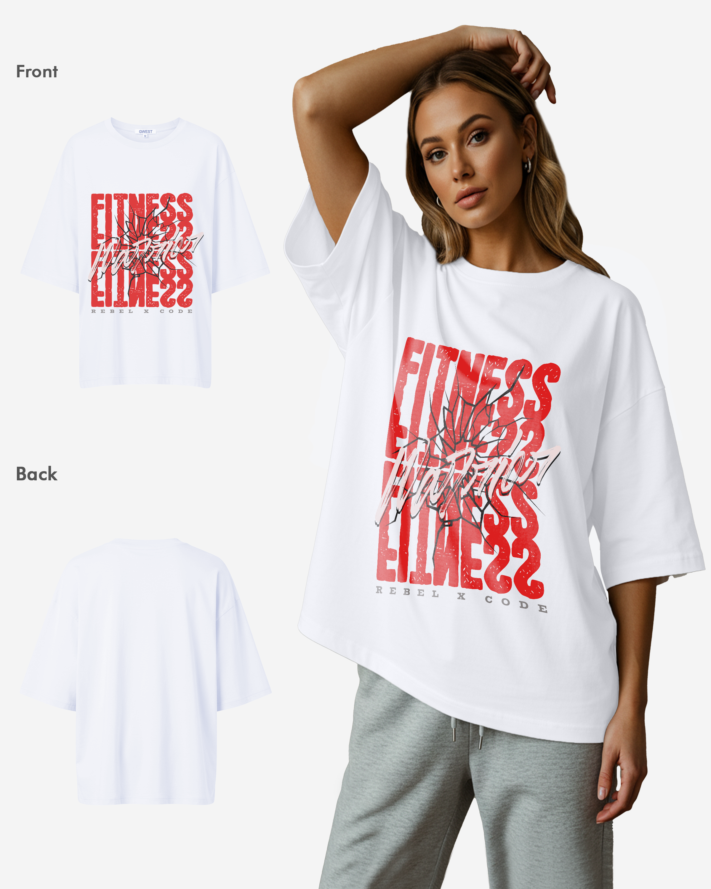 Fitness Warrior Oversized T-shirt - Womens