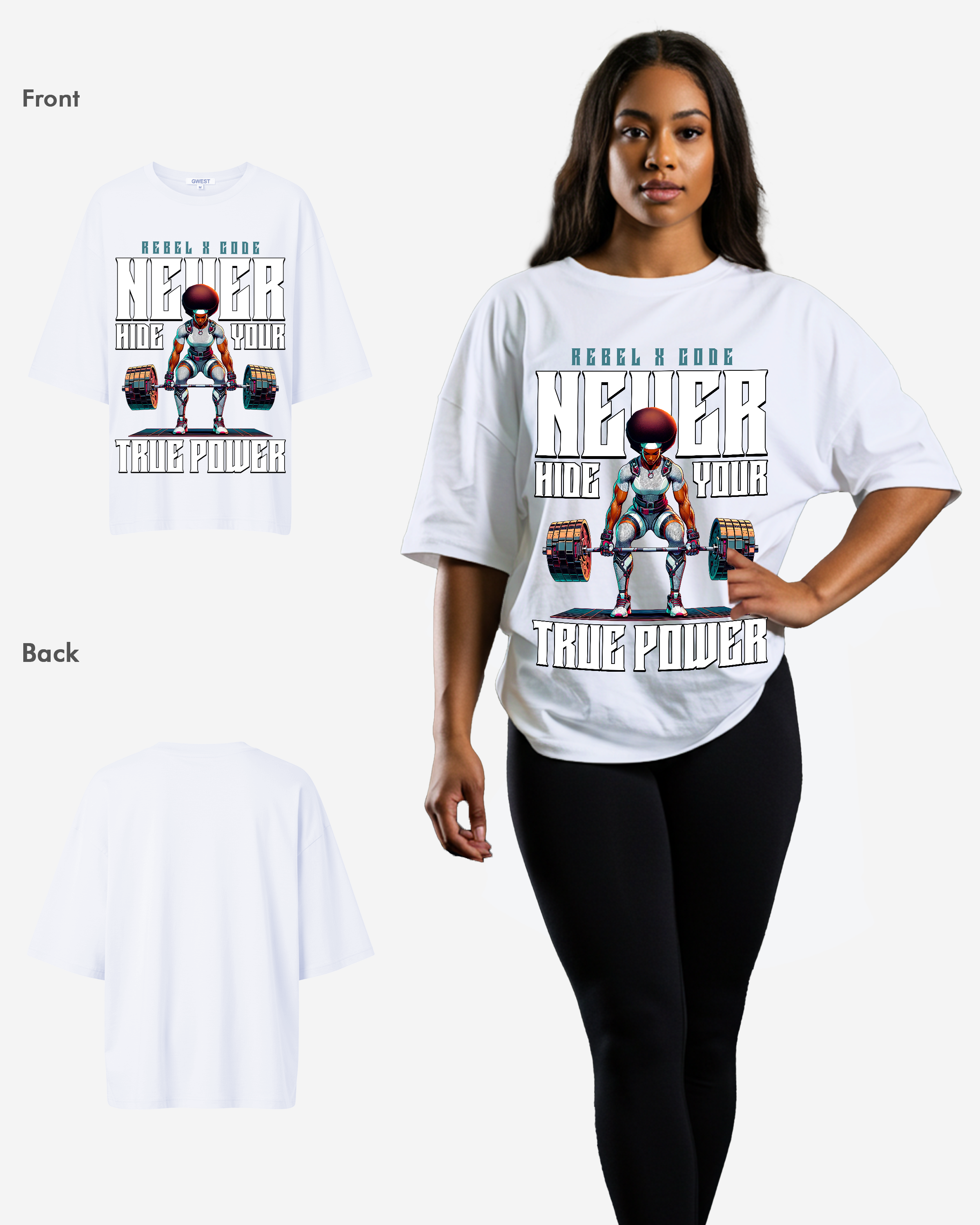 Never Hide Your True Power Oversized T-shirt - Womens