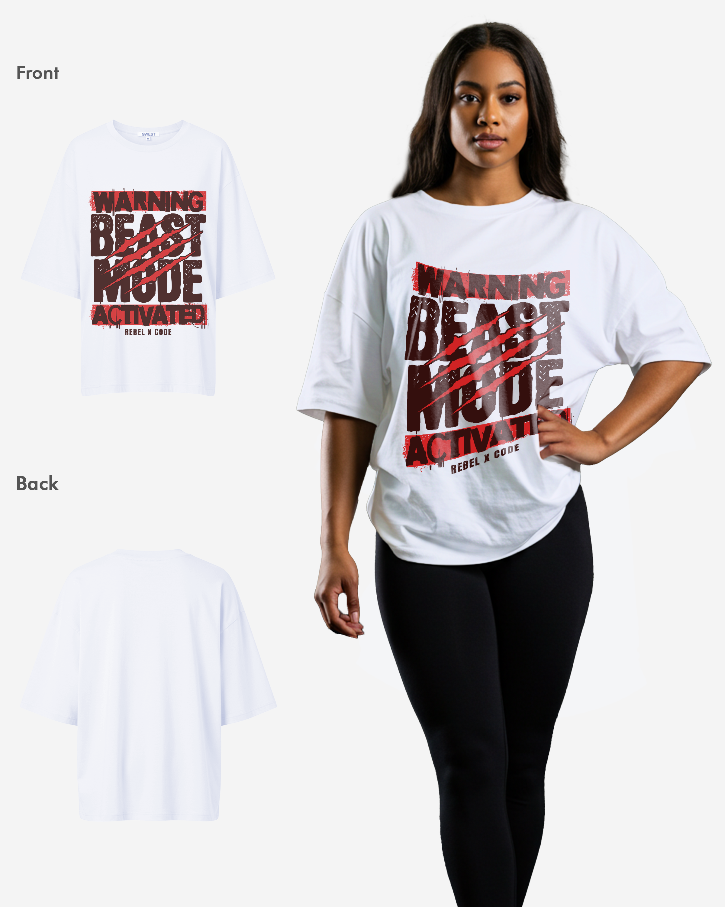 Beast Mode Activated Oversized T-shirt - Womens