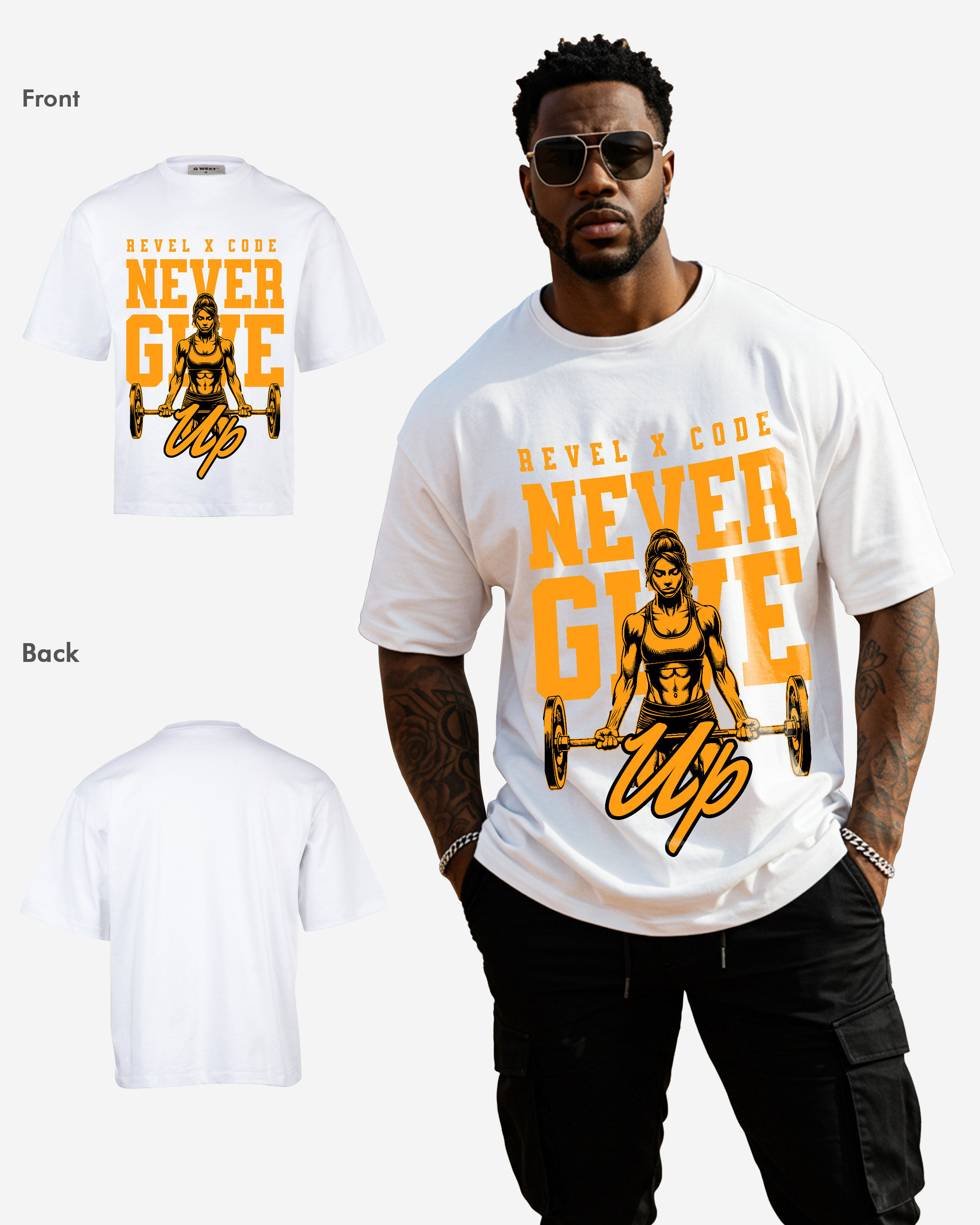 Never Give Up Oversized T-shirt - Mens