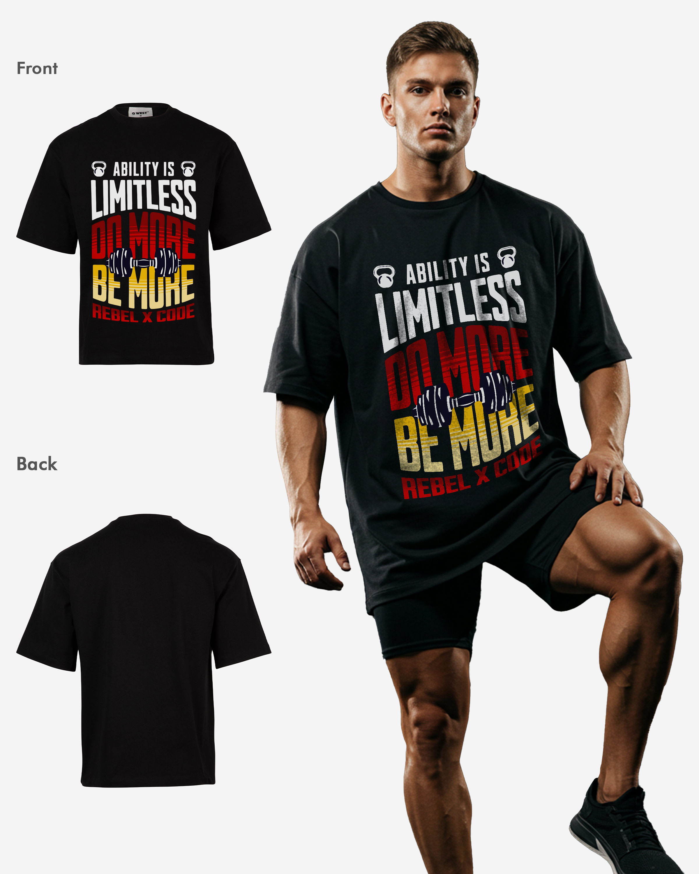 Workout Gym Fitness Oversized T-shirt - Mens