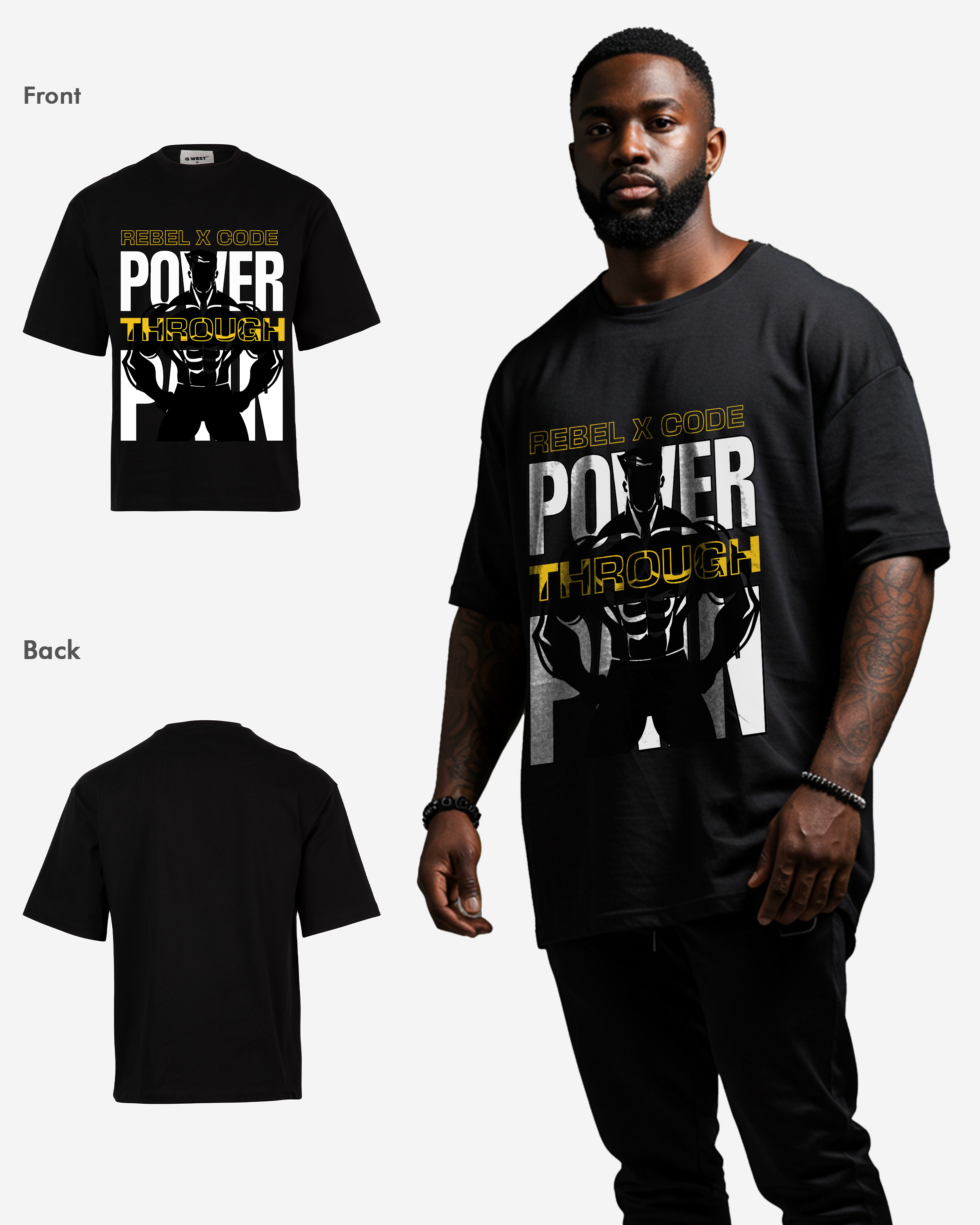 Power Through Pain Oversized T-shirt - Mens