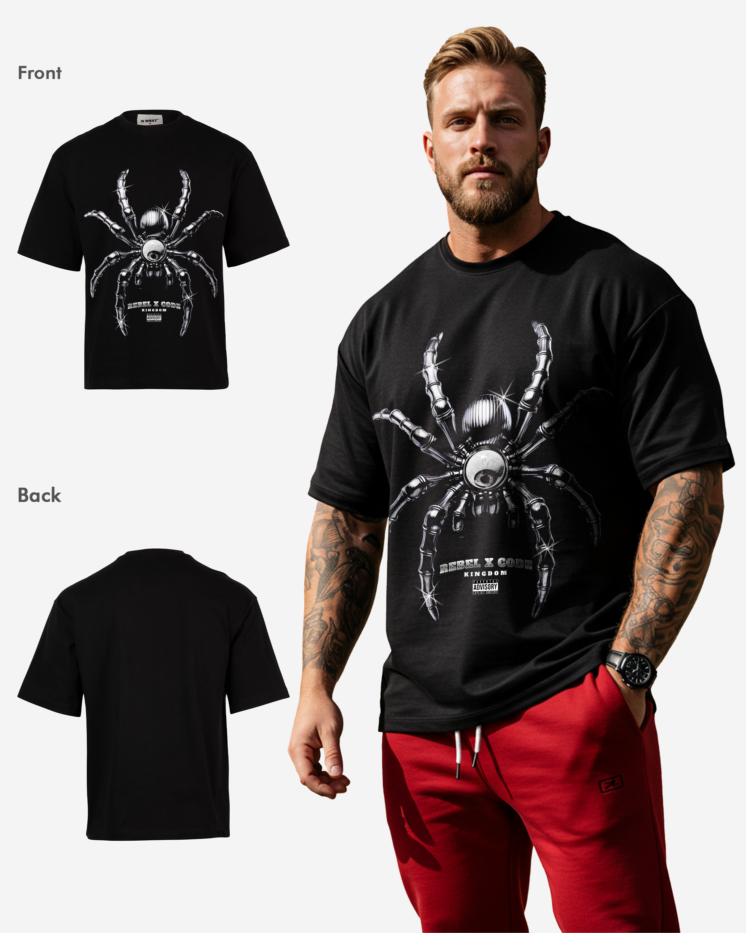 Spider Oversized T-shirt - Mens