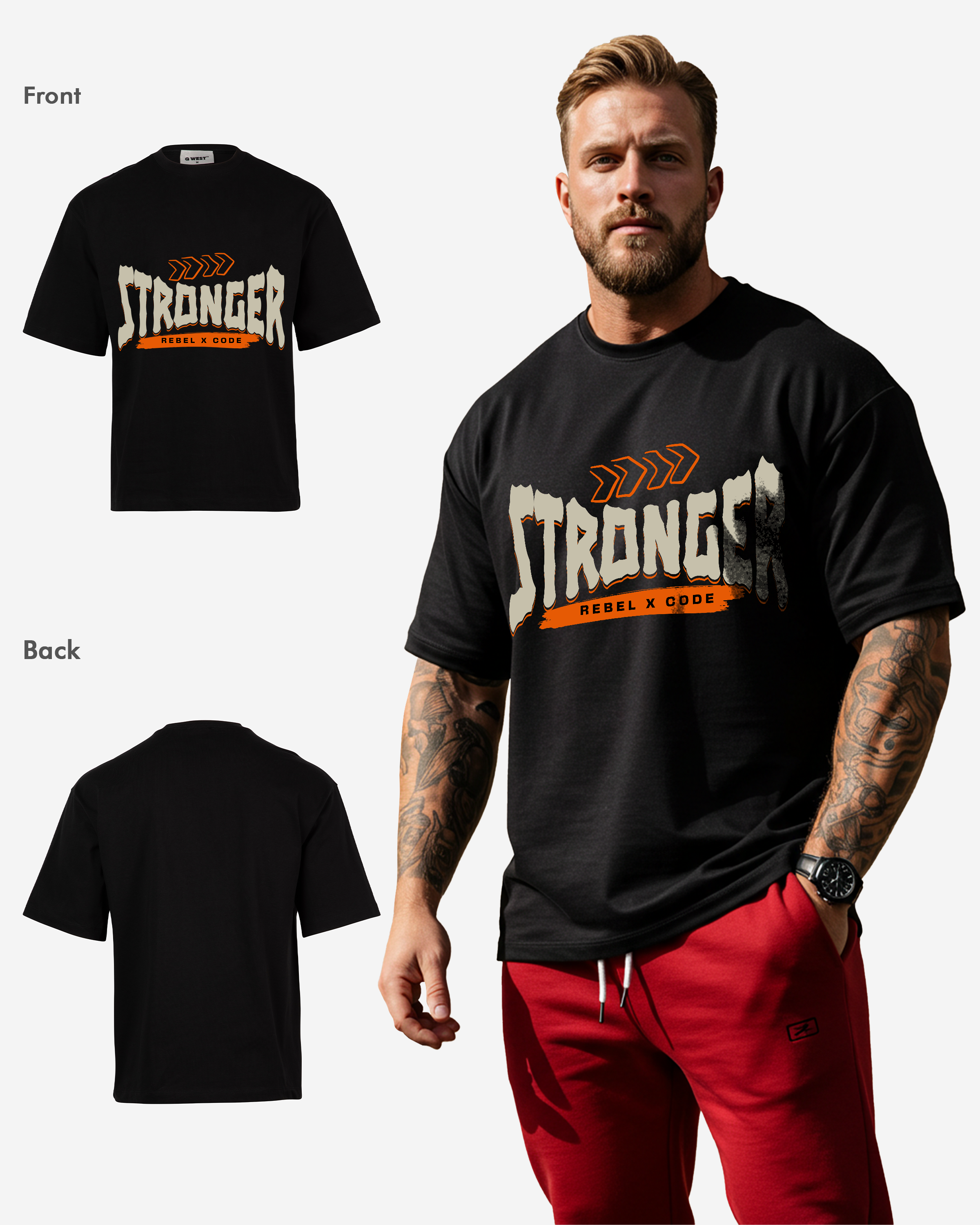 Stronger With Every Step Oversized T-shirt - Mens