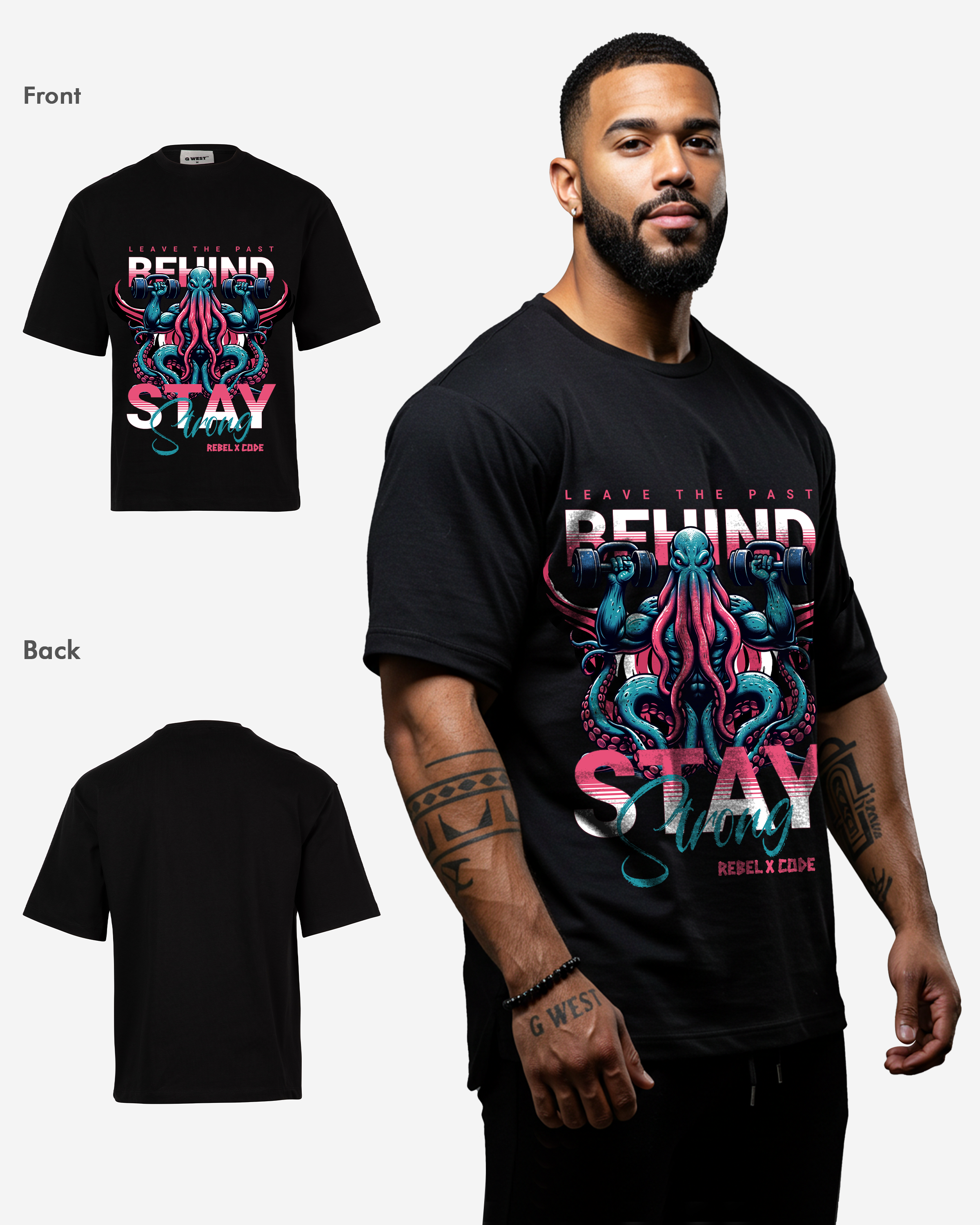 Leave The Past Behind Stay Strong Oversized T-shirt - Mens