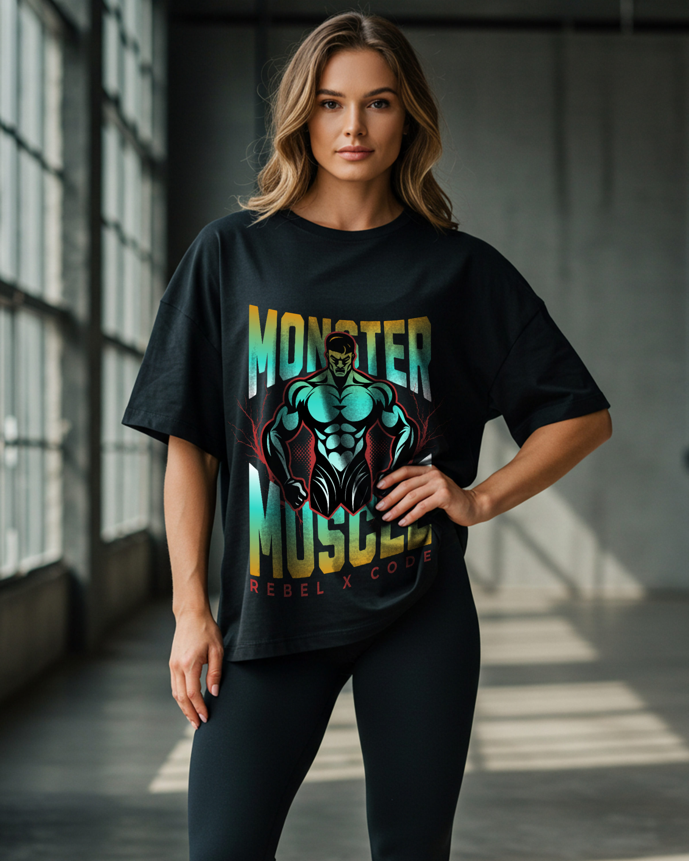 Monster Muscle Oversized T-shirt - Womens