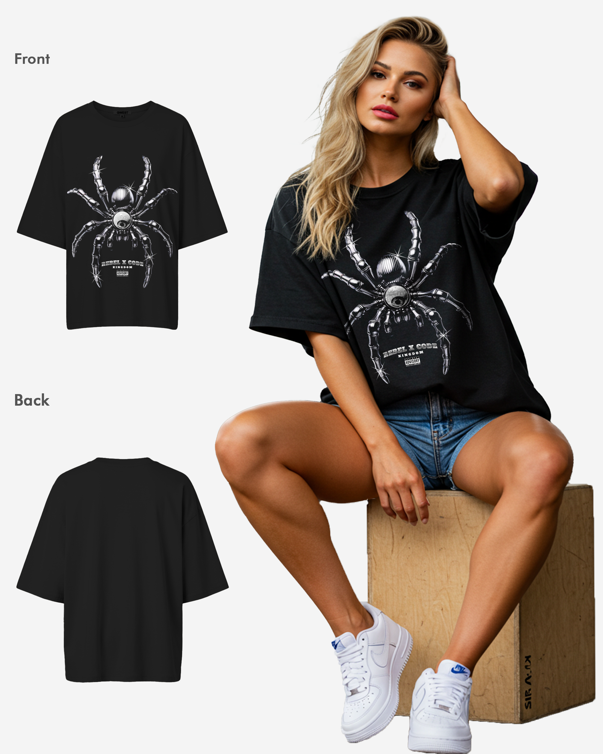 Spider Oversized T-shirt - Womens