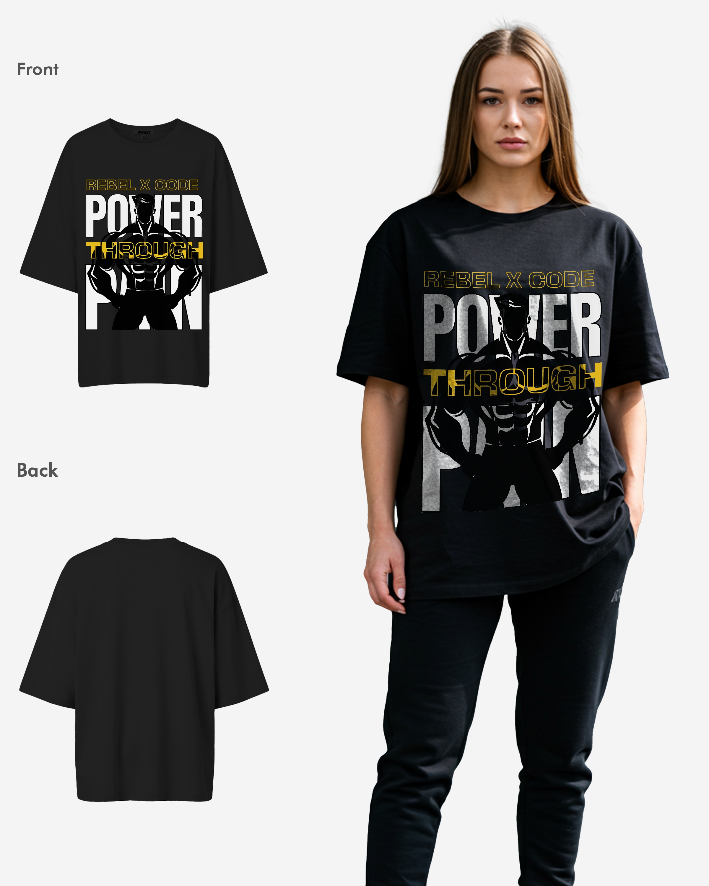 Power Through Pain Oversized T-shirt - Womens