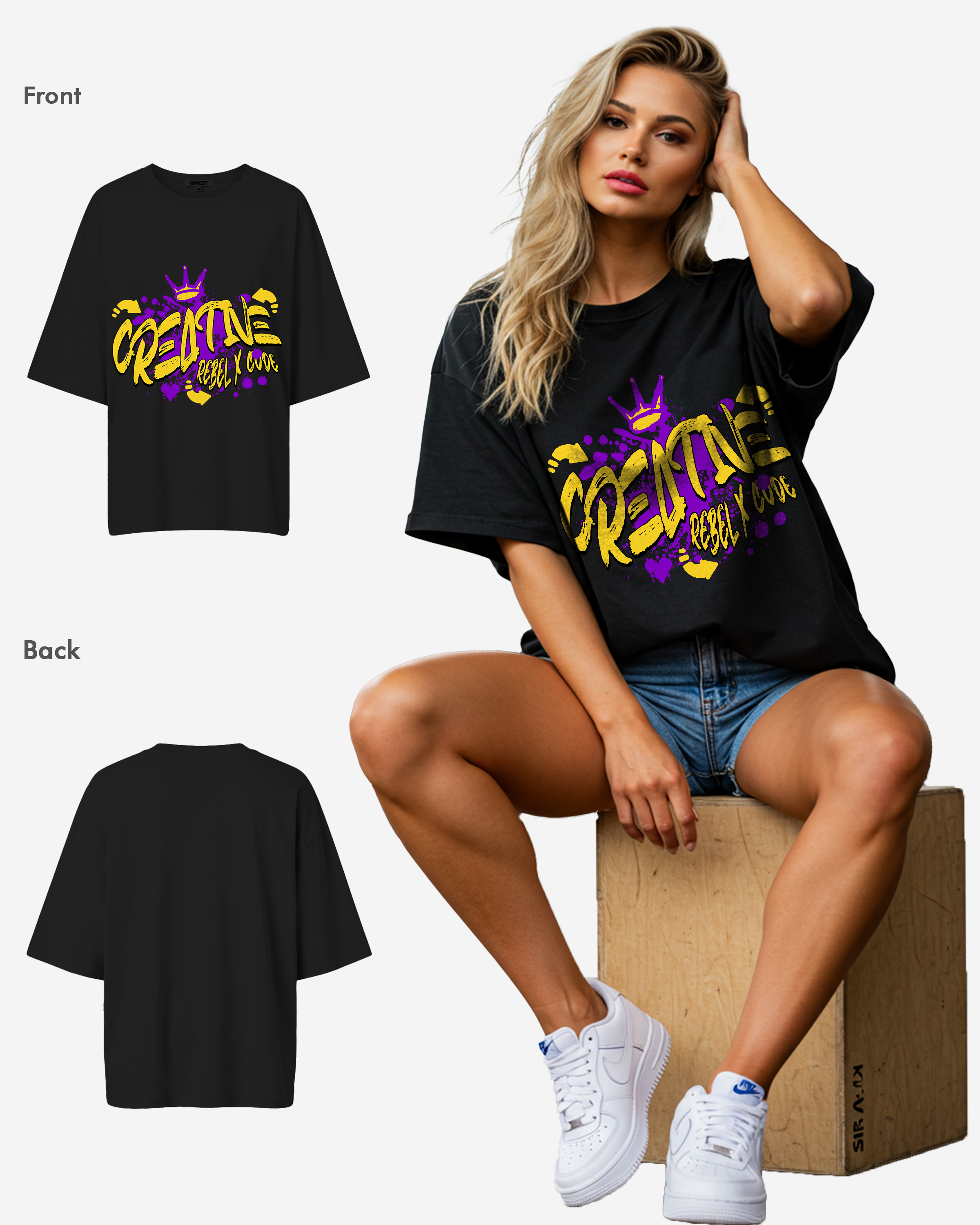 Creative People Oversized T-shirt - Womens