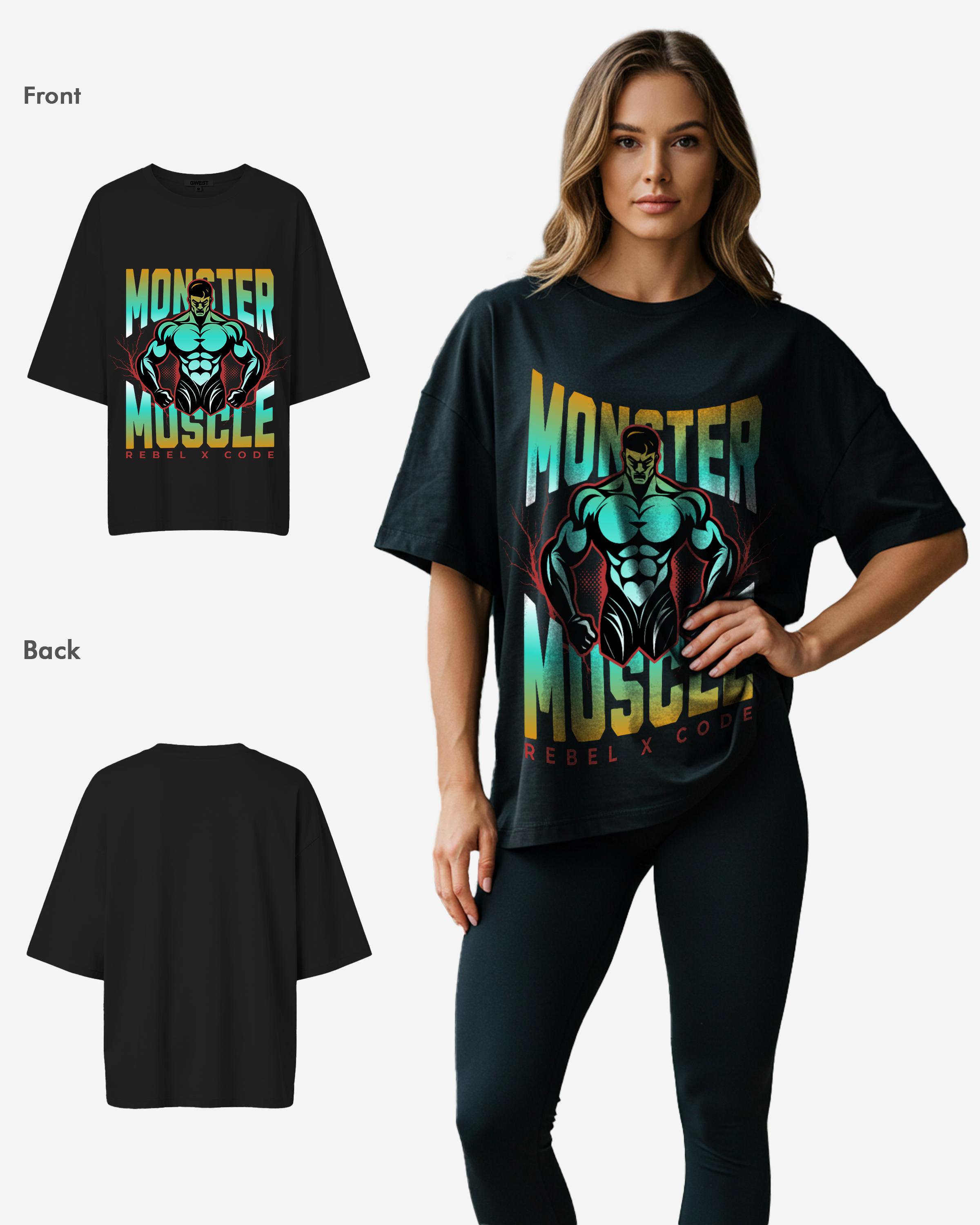 Monster Muscle Oversized T-shirt - Womens