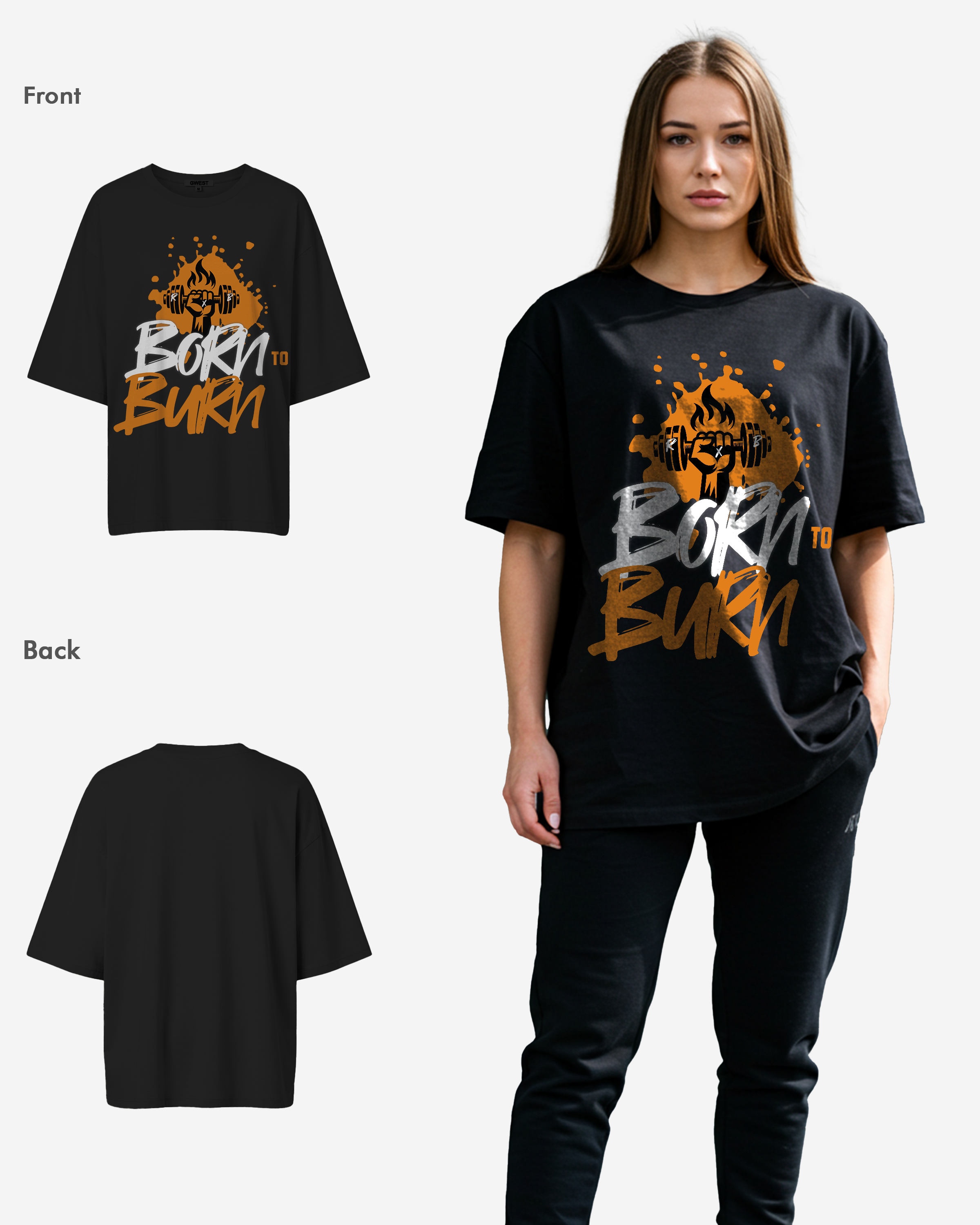 Born To Burn Oversized T-shirt - Womens