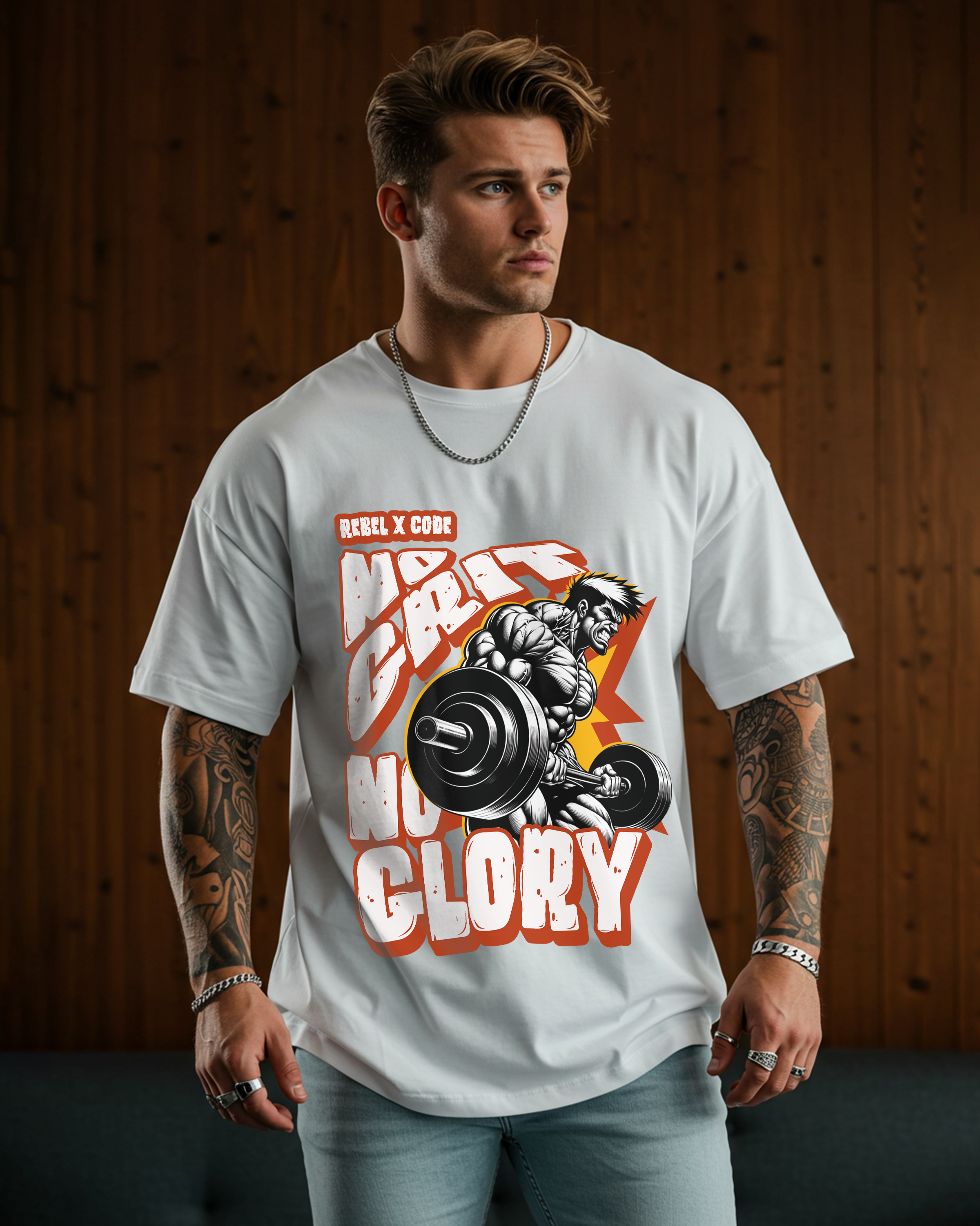 No Grit, No Glory Oversized T-shirt - Mens