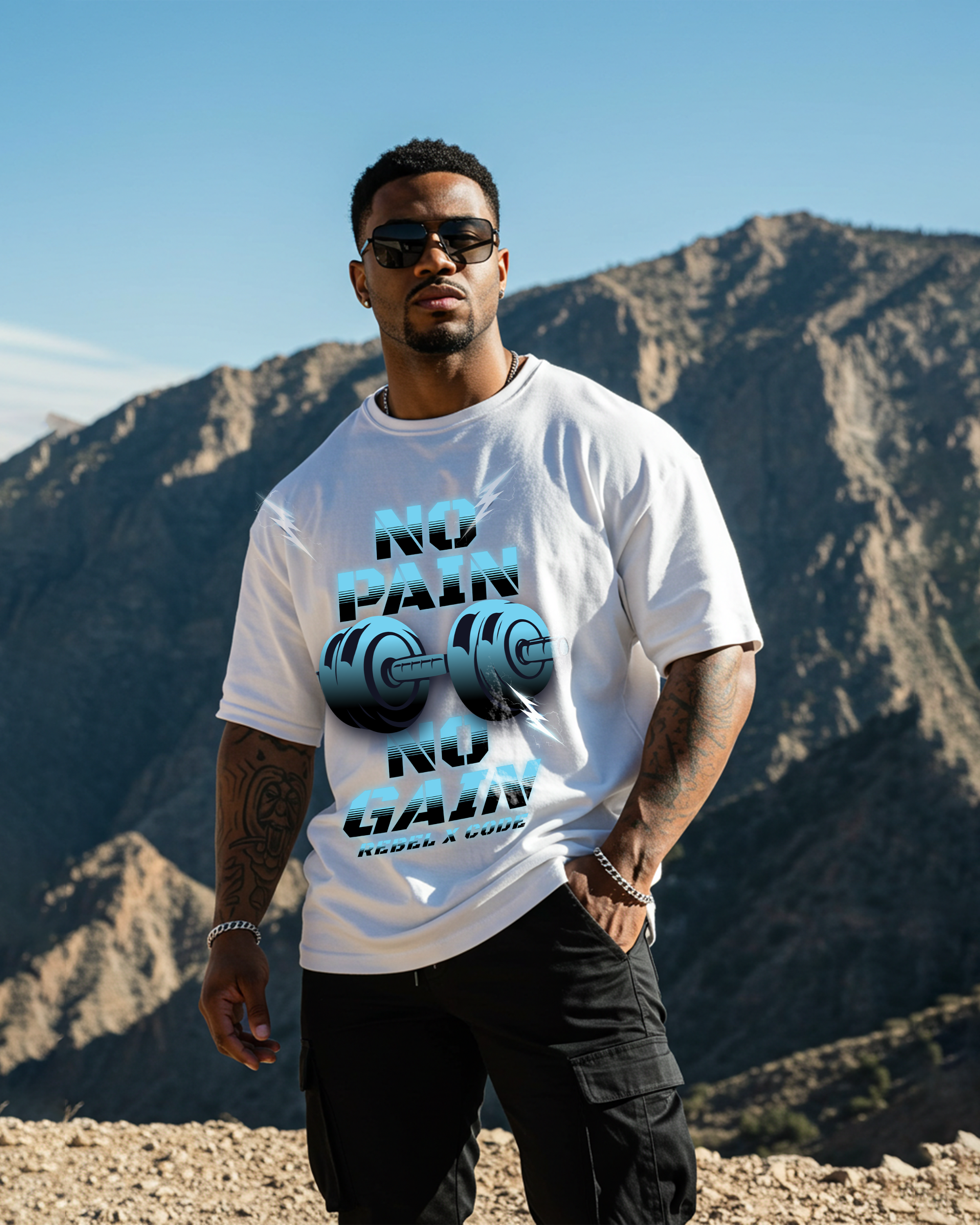No Pain No Gain Oversized T-shirt - Mens