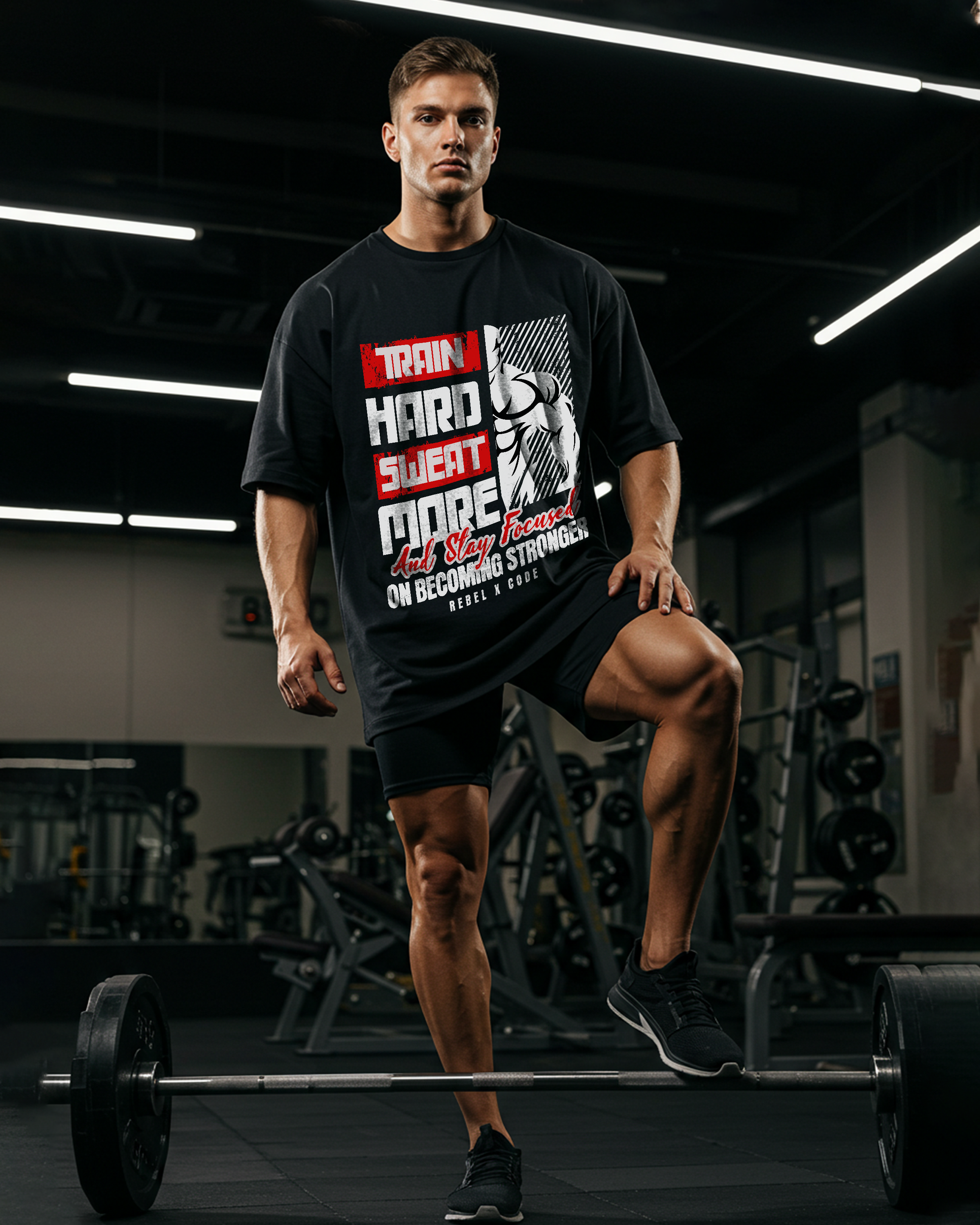 Train Hard And Stay Focused Oversized T-shirt - Mens